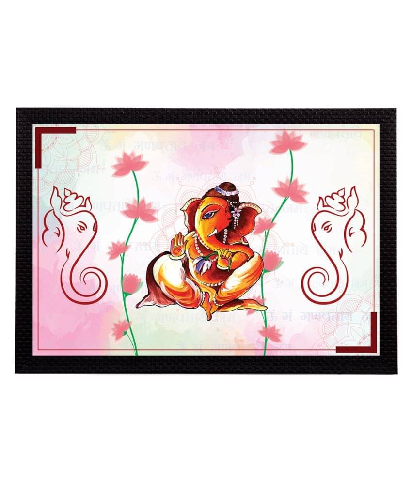 eCraftIndia White & Orange Lord Ganesha Satin Matt Textured UV Wall Art eCraftIndia White & Orange Lord Ganesha Satin Matt Textured UV Wall Art
