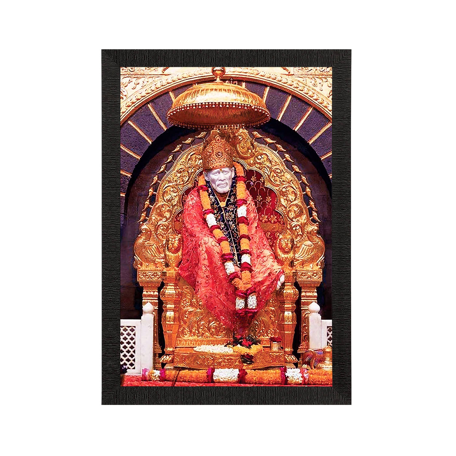 eCraftIndia Red & Black Shirdi Sai Baba Satin Matt Texture UV Art Painting eCraftIndia Red & Black Shirdi Sai Baba Satin Matt Texture UV Art Painting