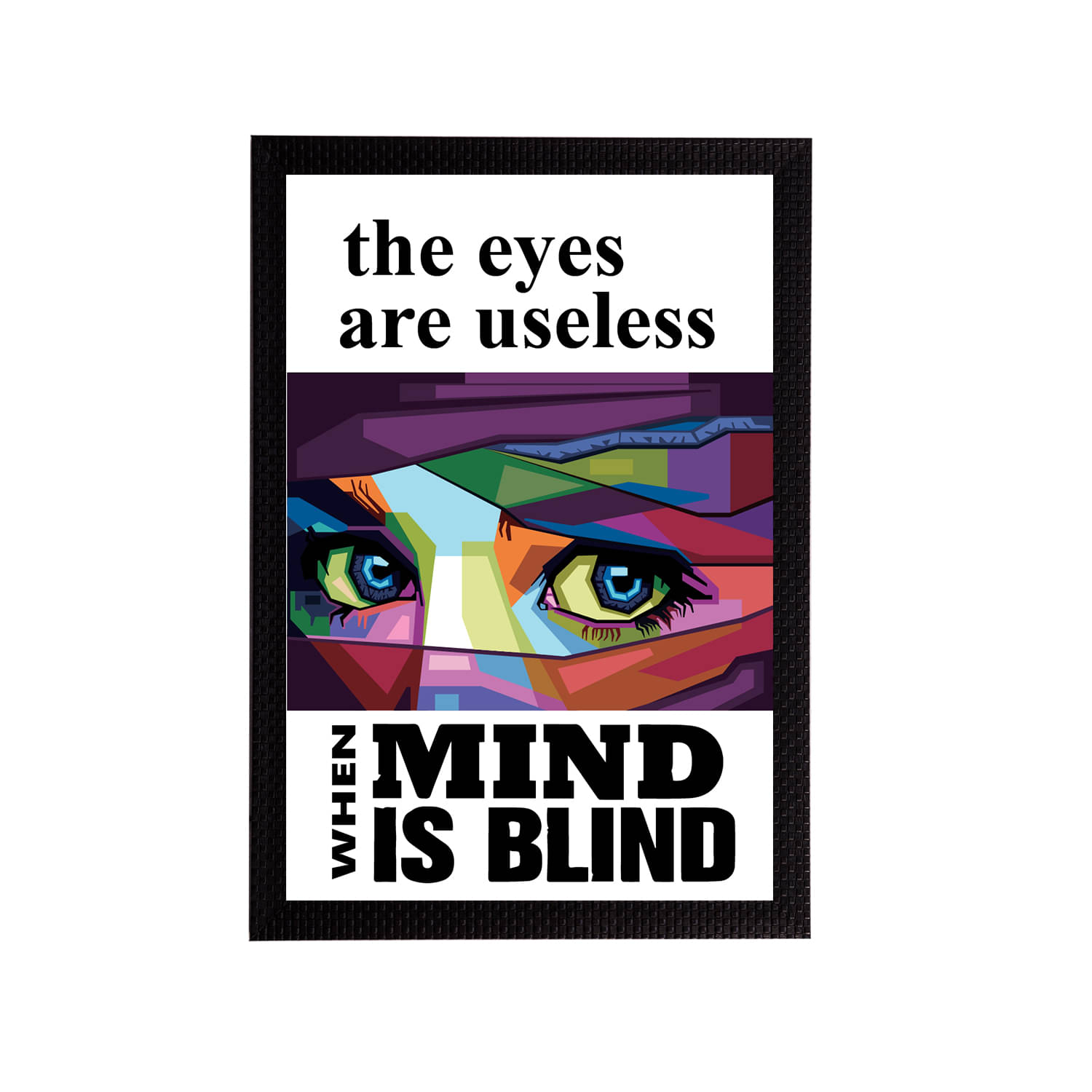 eCraftIndia White & Purple "The Eyes Are Useless When Mind Is Blind" Quotes Matt Texture UV Art Painting eCraftIndia White & Purple "The Eyes Are Useless When Mind Is Blind" Quotes Matt Texture UV Art Painting