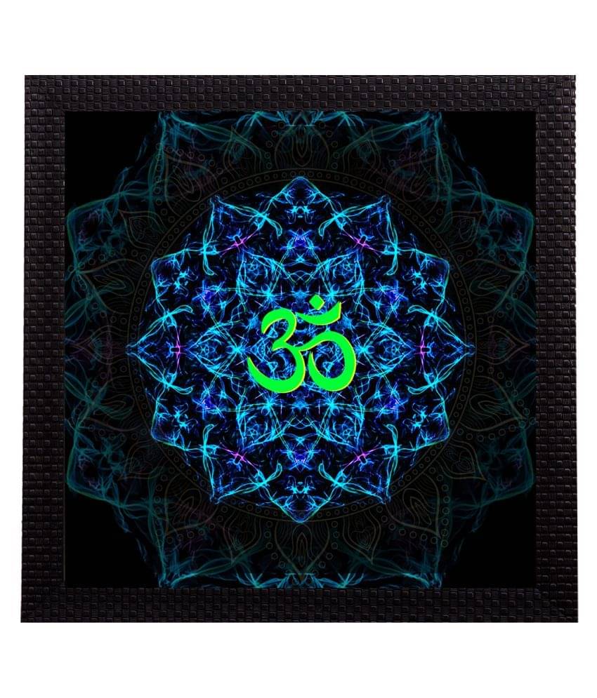 eCraftIndia Blue & Green Om Symbol Satin Matt Textured UV Wall Painting     			eCraftIndia Blue & Green Om Symbol Satin Matt Textured UV Wall Painting