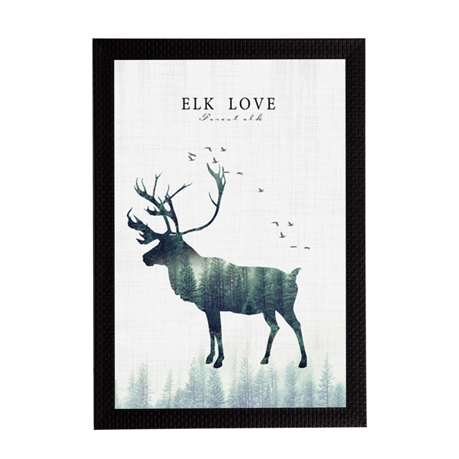     			eCraftIndia Elk Love Deer Satin Matt Texture UV Art Painting