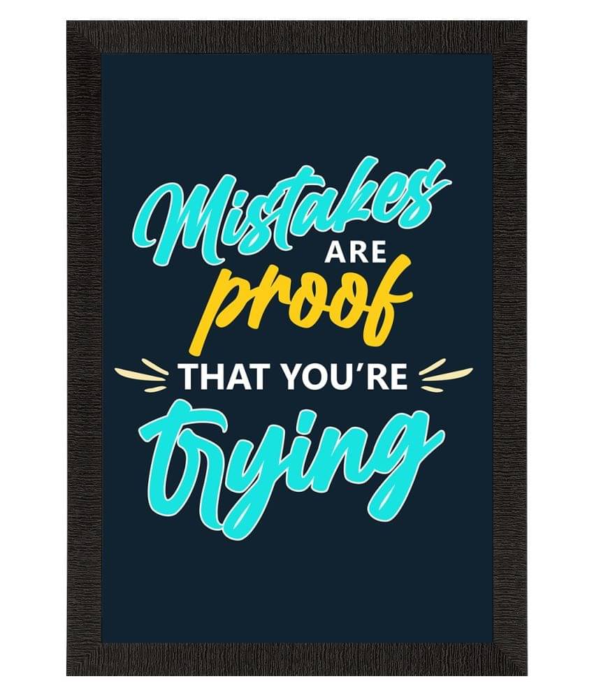     			eCraftIndia Blue & Yellow Motivational Quote Satin Matt Texture UV Art Painting