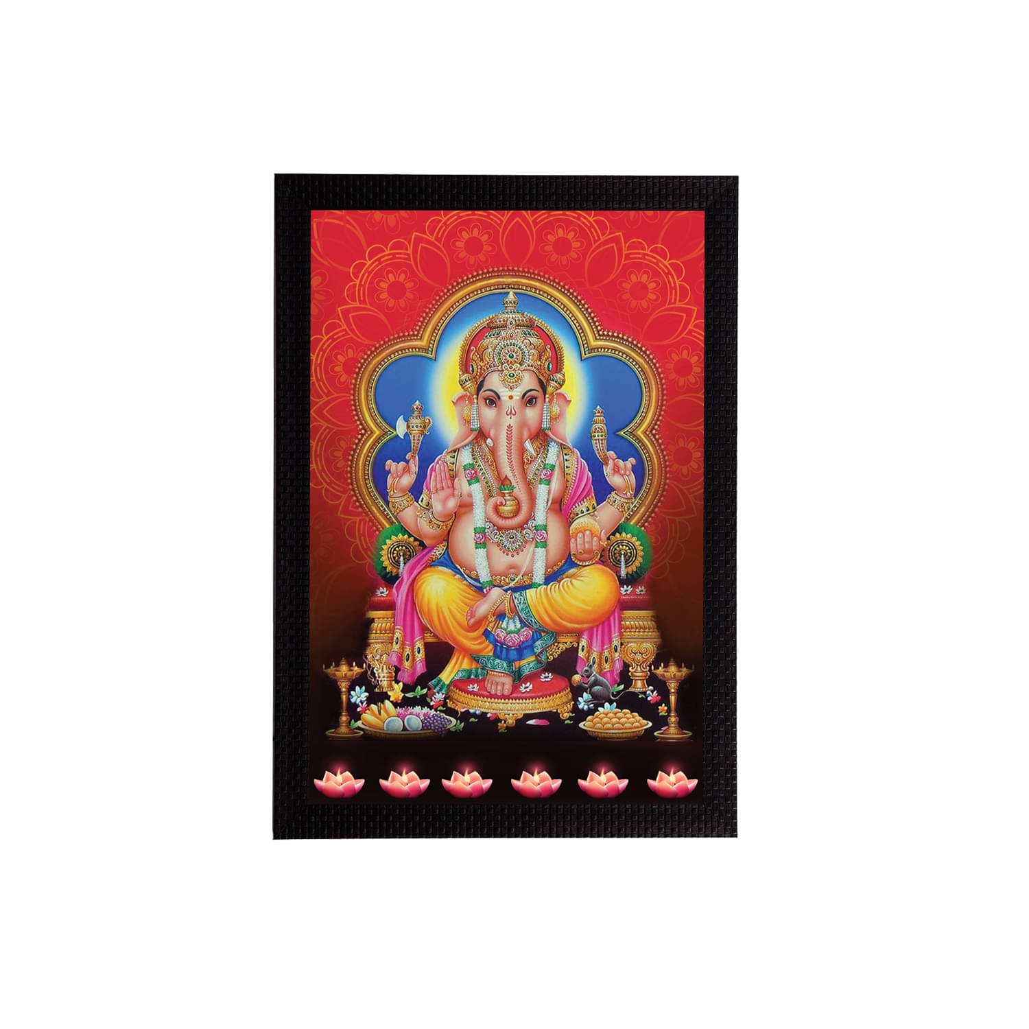 eCraftIndia Multi-Coloured Satin Matt Texture Lord Ganesha UV Wall Art eCraftIndia Multi-Coloured Satin Matt Texture Lord Ganesha UV Wall Art