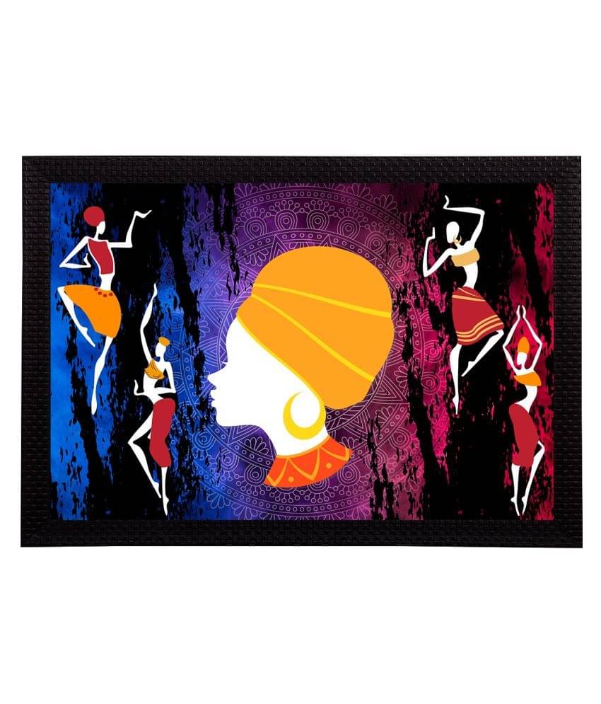    			eCraftIndia Red & Blue Tribal Theme Satin Matt Texture UV Wall Painting