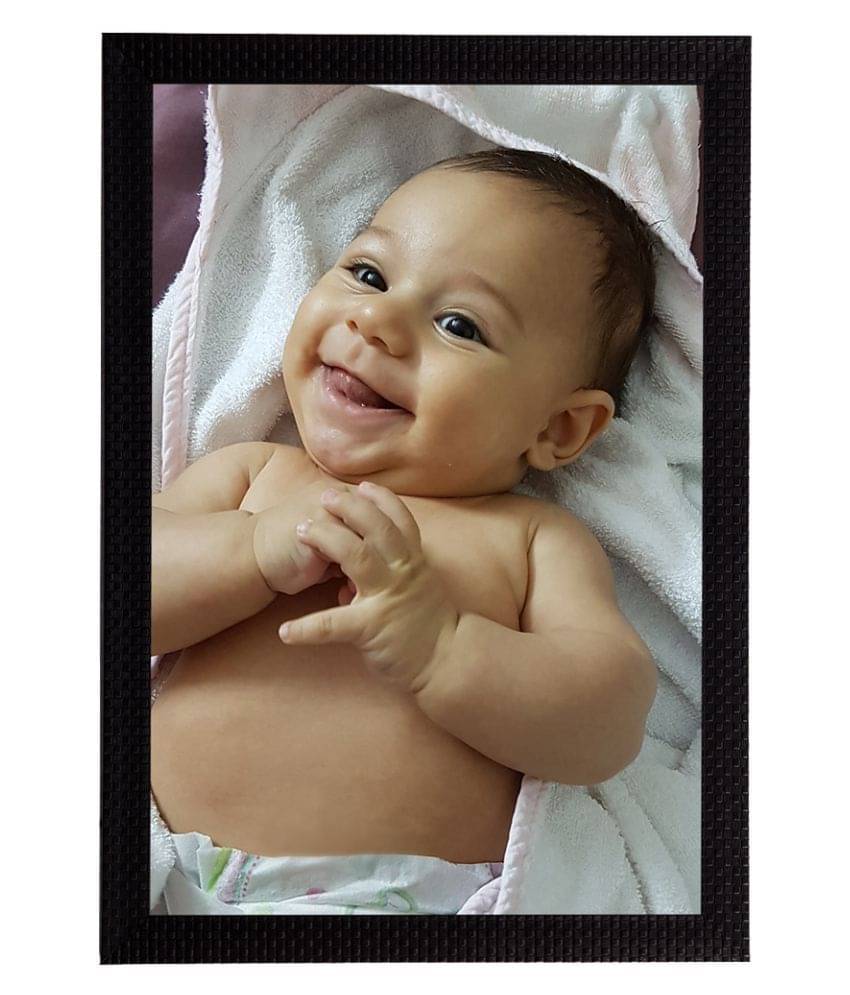     			eCraftIndia Multicoloured Cute Baby Satin Matt Textured UV Wall Art