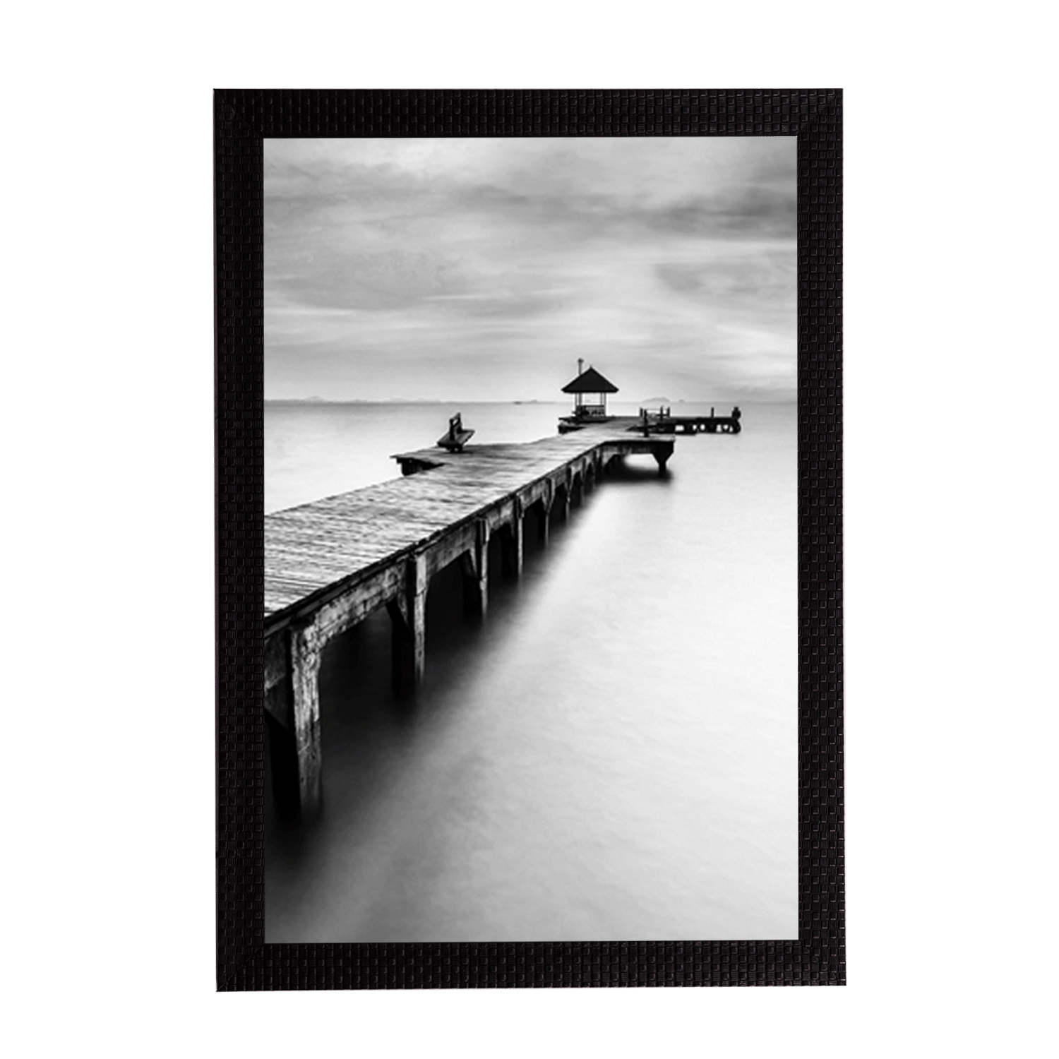     			eCraftIndia River Side Dock View Satin Matt Texture UV Art Painting