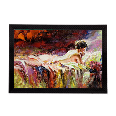 eCraftIndia Abstract Girl Satin Matt Texture UV Art Painting eCraftIndia Abstract Girl Satin Matt Texture UV Art Painting