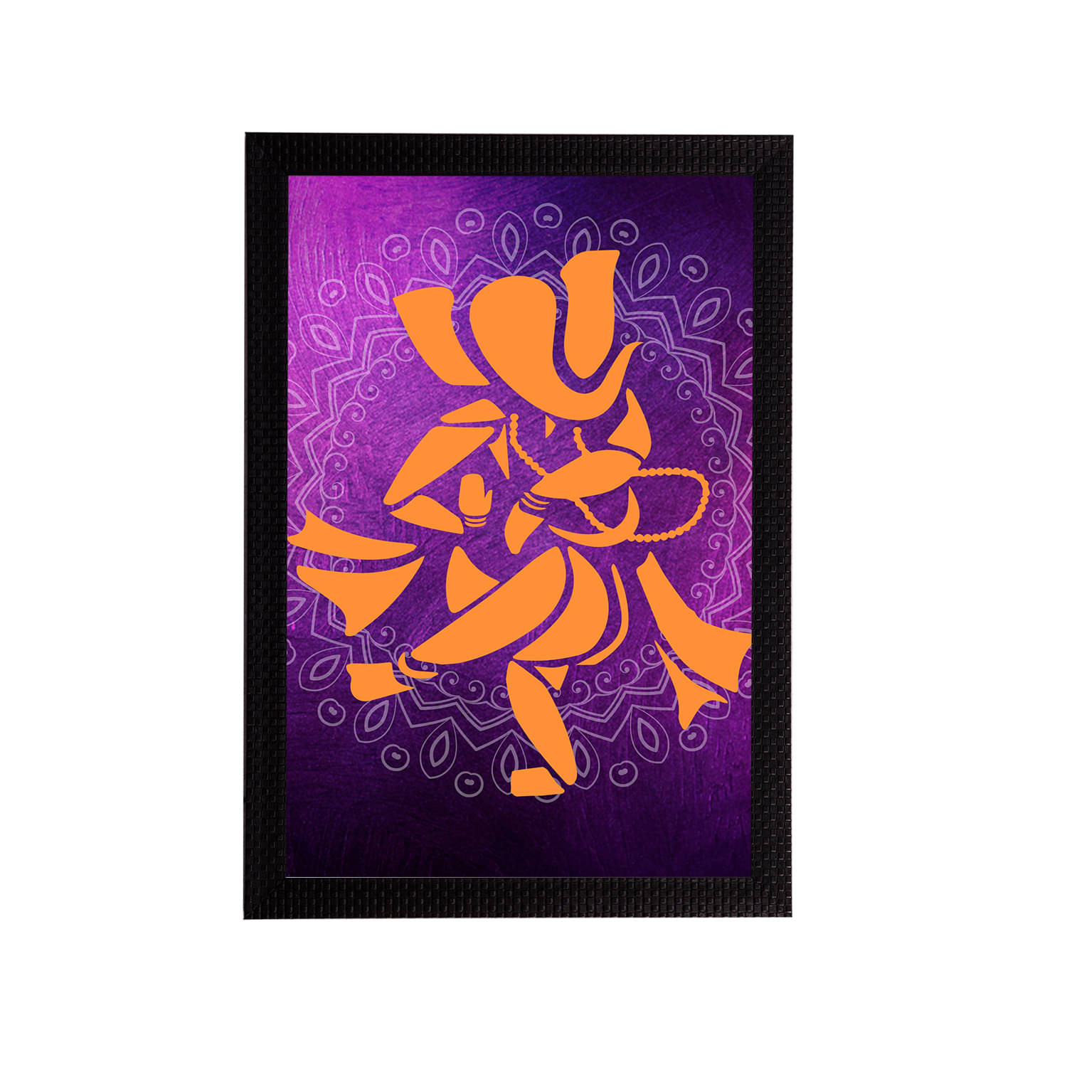    			eCraftIndia Orange & Purple Lord Ganesha Satin Matt Texture UV Wall Art