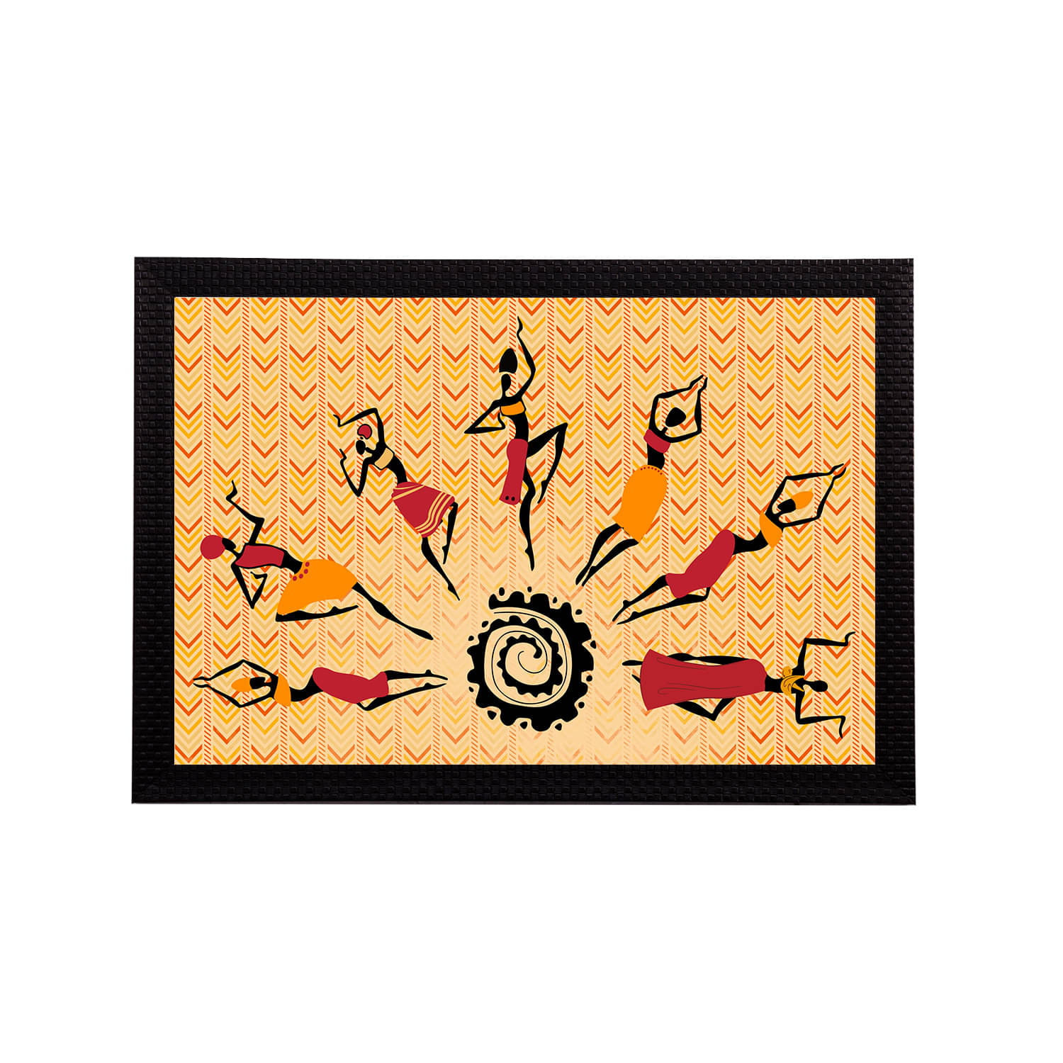 eCraftIndia Beige & Mustard Yellow Tribal Theme Satin Matt Texture Framed UV Art Painting eCraftIndia Beige & Mustard Yellow Tribal Theme Satin Matt Texture Framed UV Art Painting