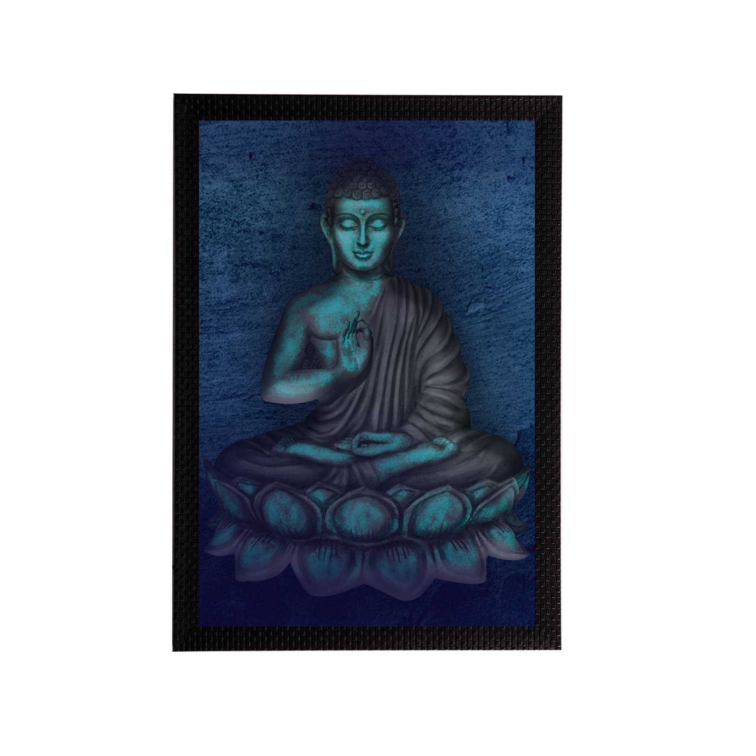 eCraftIndia Blue & Grey Meditating Lord Buddha Satin Matt Textured UV Wall Painting eCraftIndia Blue & Grey Meditating Lord Buddha Satin Matt Textured UV Wall Painting