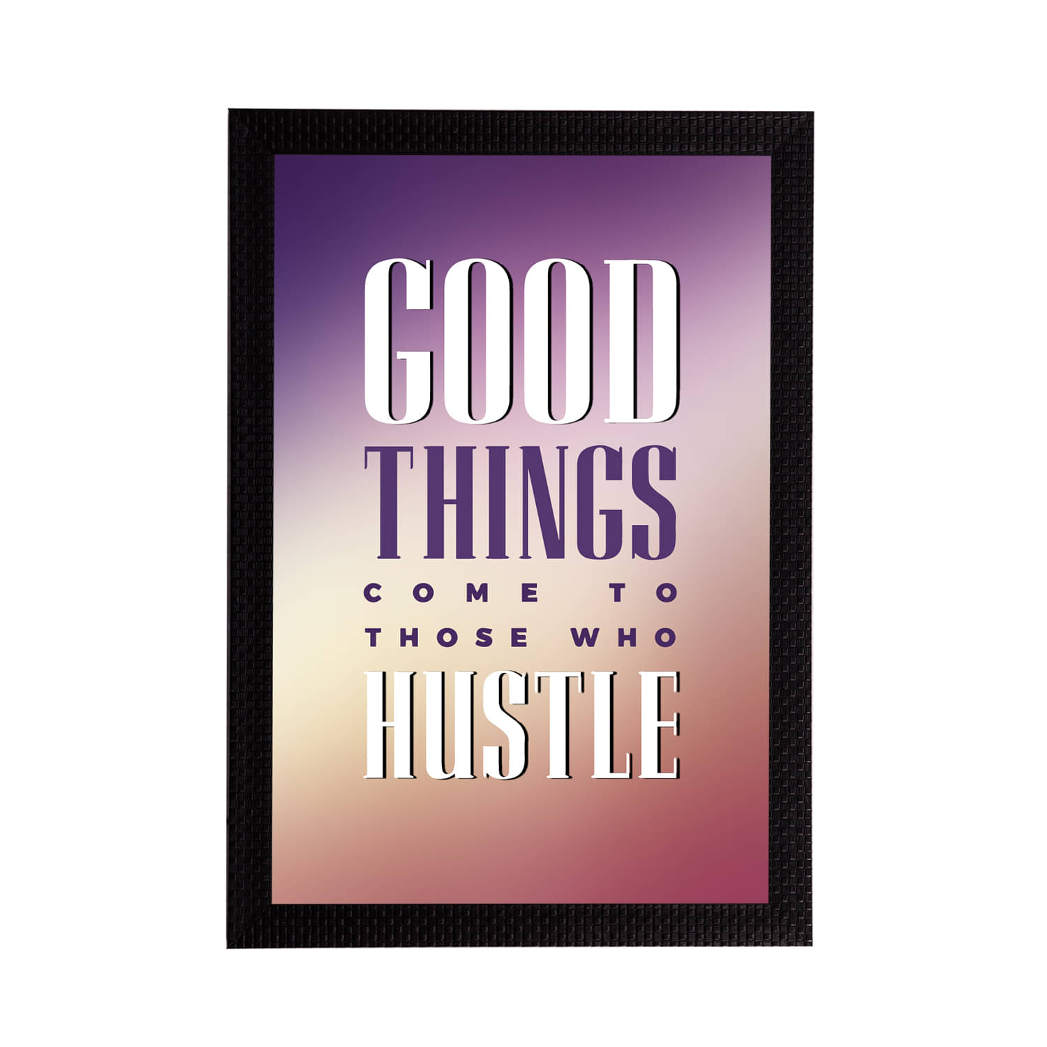 eCraftIndia Purple & Yellow Good Things Come To Those Who Hustle Printed Textured UV Wall Art eCraftIndia Purple & Yellow Good Things Come To Those Who Hustle Printed Textured UV Wall Art