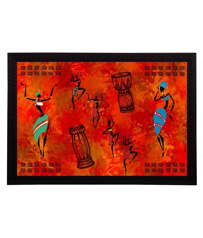 eCraftIndia Red & Blue Tribal Theme Satin Matt Texture UV Art Painting eCraftIndia Red & Blue Tribal Theme Satin Matt Texture UV Art Painting