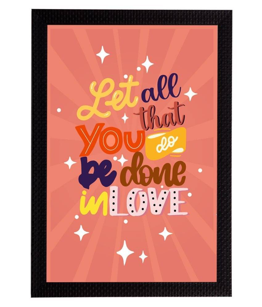     			eCraftIndia Pink & Blue Let All That You Do Be Done In Love Motivational Quote Matt Texture UV Art Painting