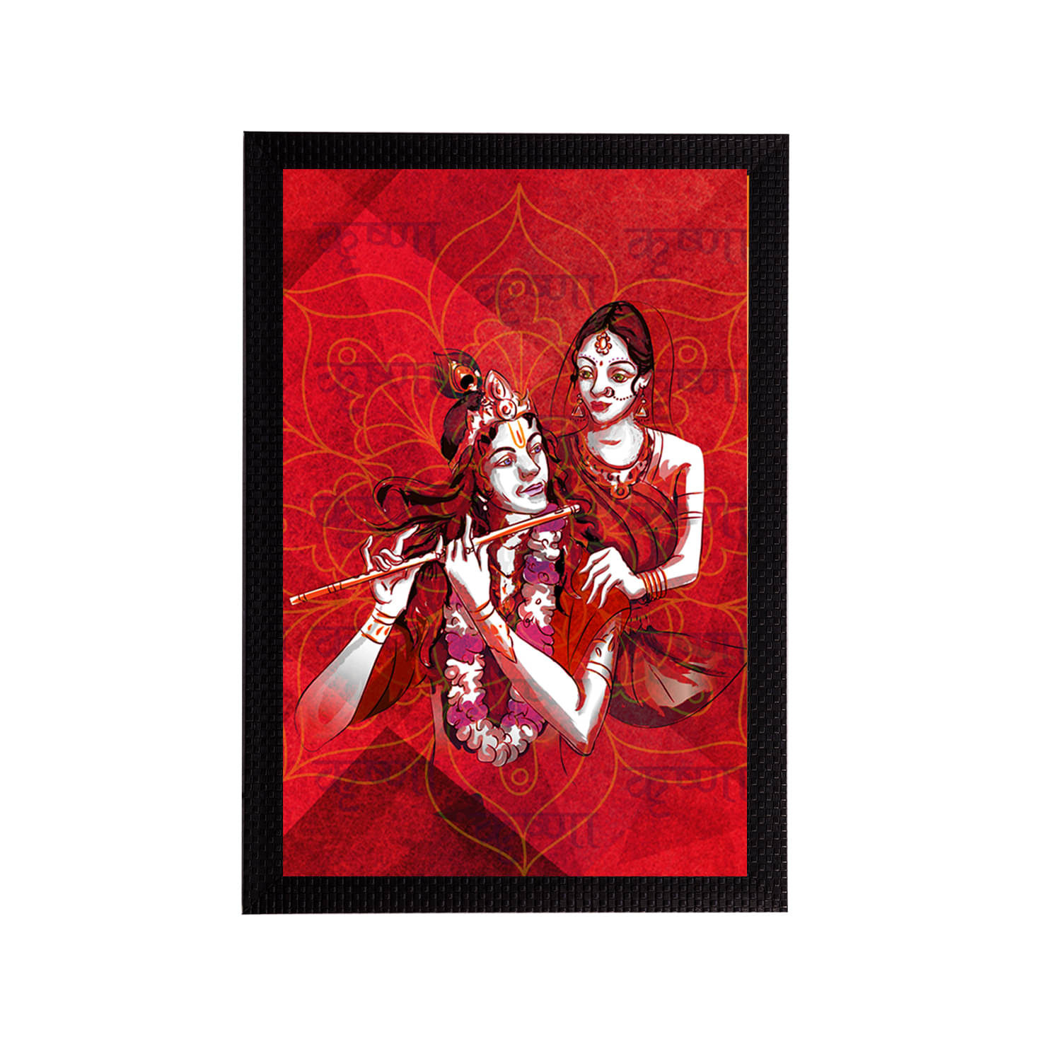     			eCraftIndia Lord Krishna Satin Matt Texture UV Art Painting