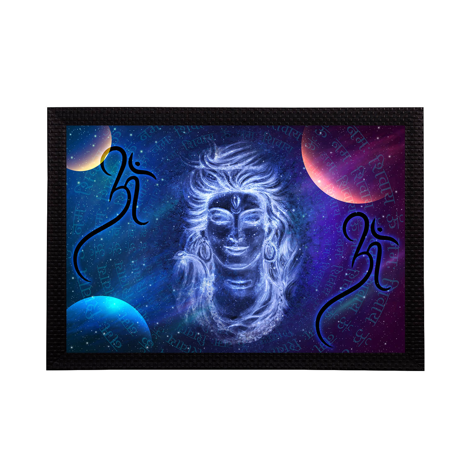     			eCraftIndia Black & Blue Lord Shiva Satin Matt Texture UV Art Painting