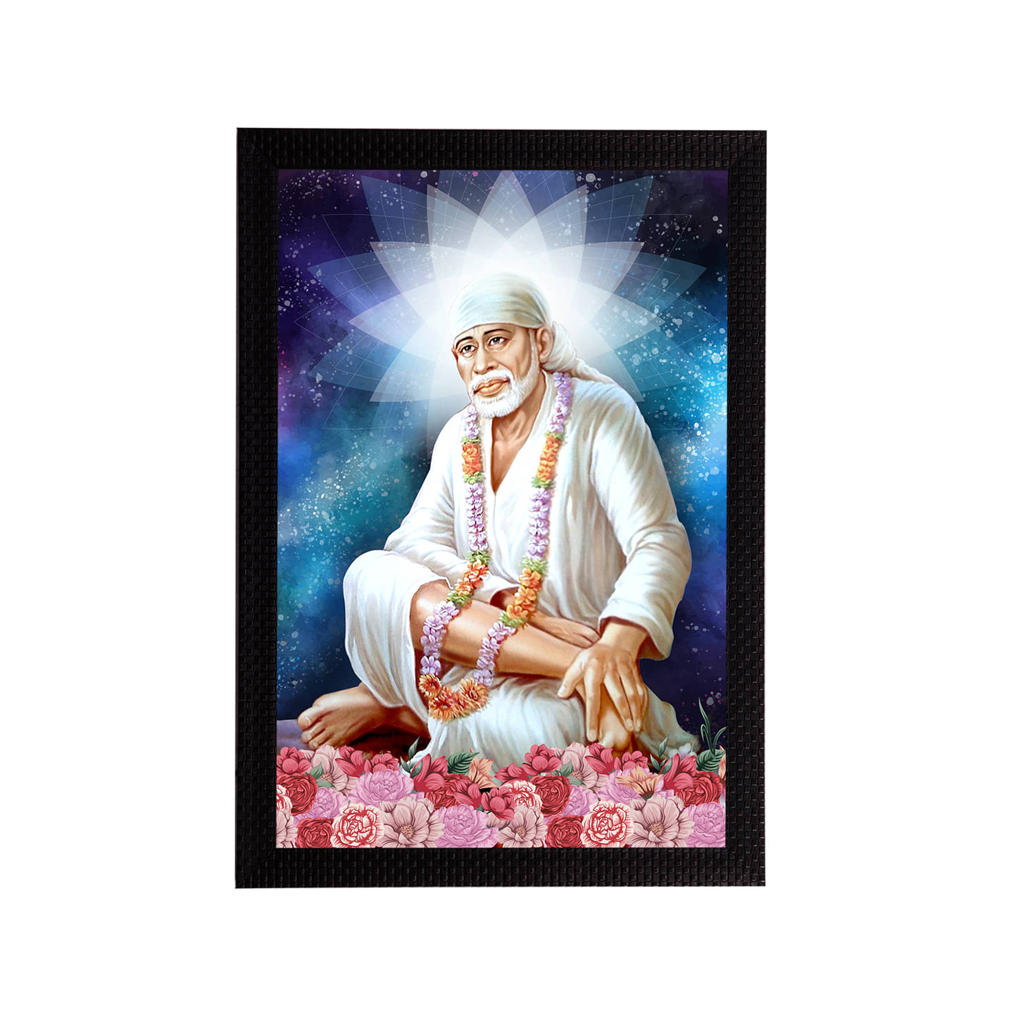 eCraftIndia Blue & Off-White Sai Baba Satin Matt Texture UV Art Painting eCraftIndia Blue & Off-White Sai Baba Satin Matt Texture UV Art Painting