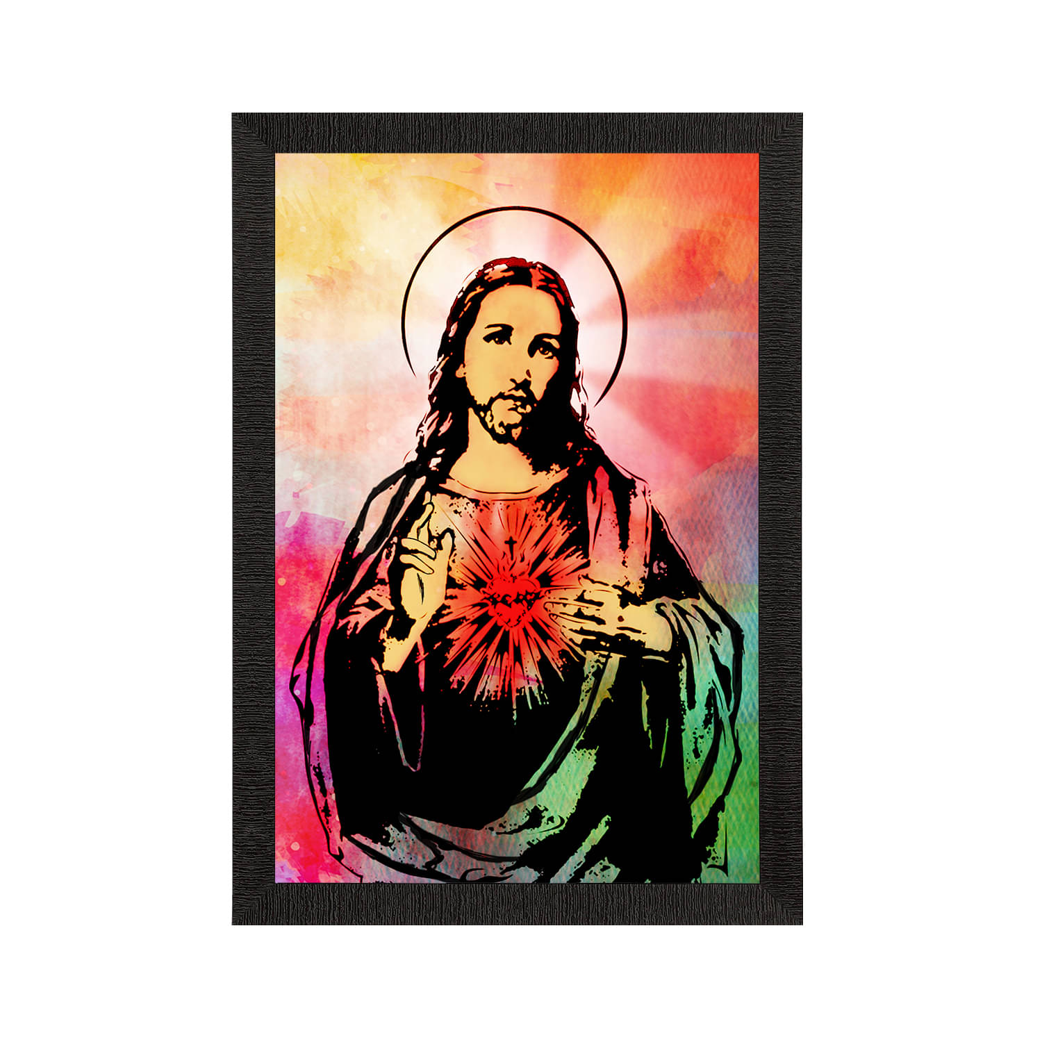     			eCraftIndia Multicoloured Jesus Christ Satin Matte Texture UV Wall Painting