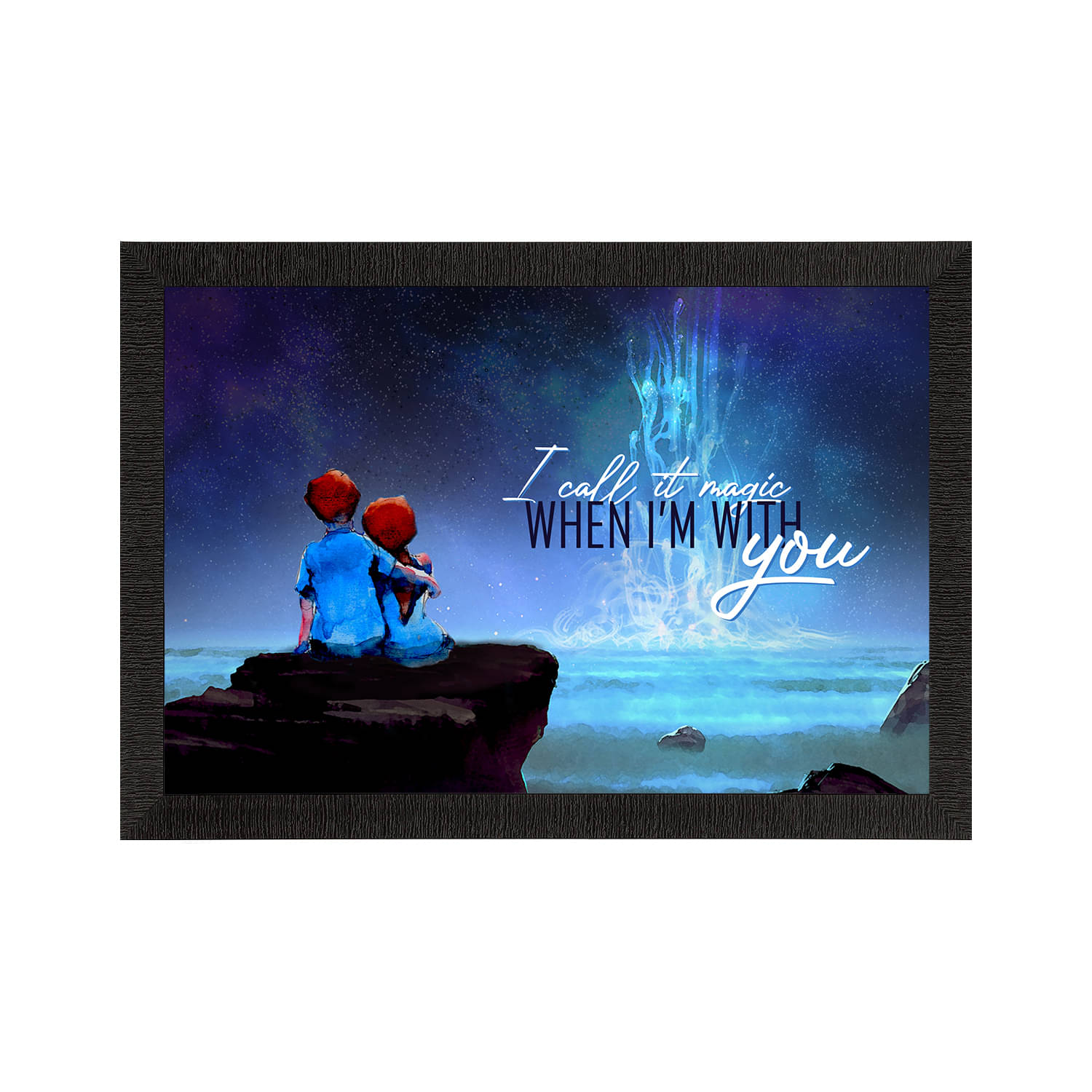 eCraftIndia Blue & Black Love Theme Quote Satin Matt Texture UV Art Painting eCraftIndia Blue & Black Love Theme Quote Satin Matt Texture UV Art Painting