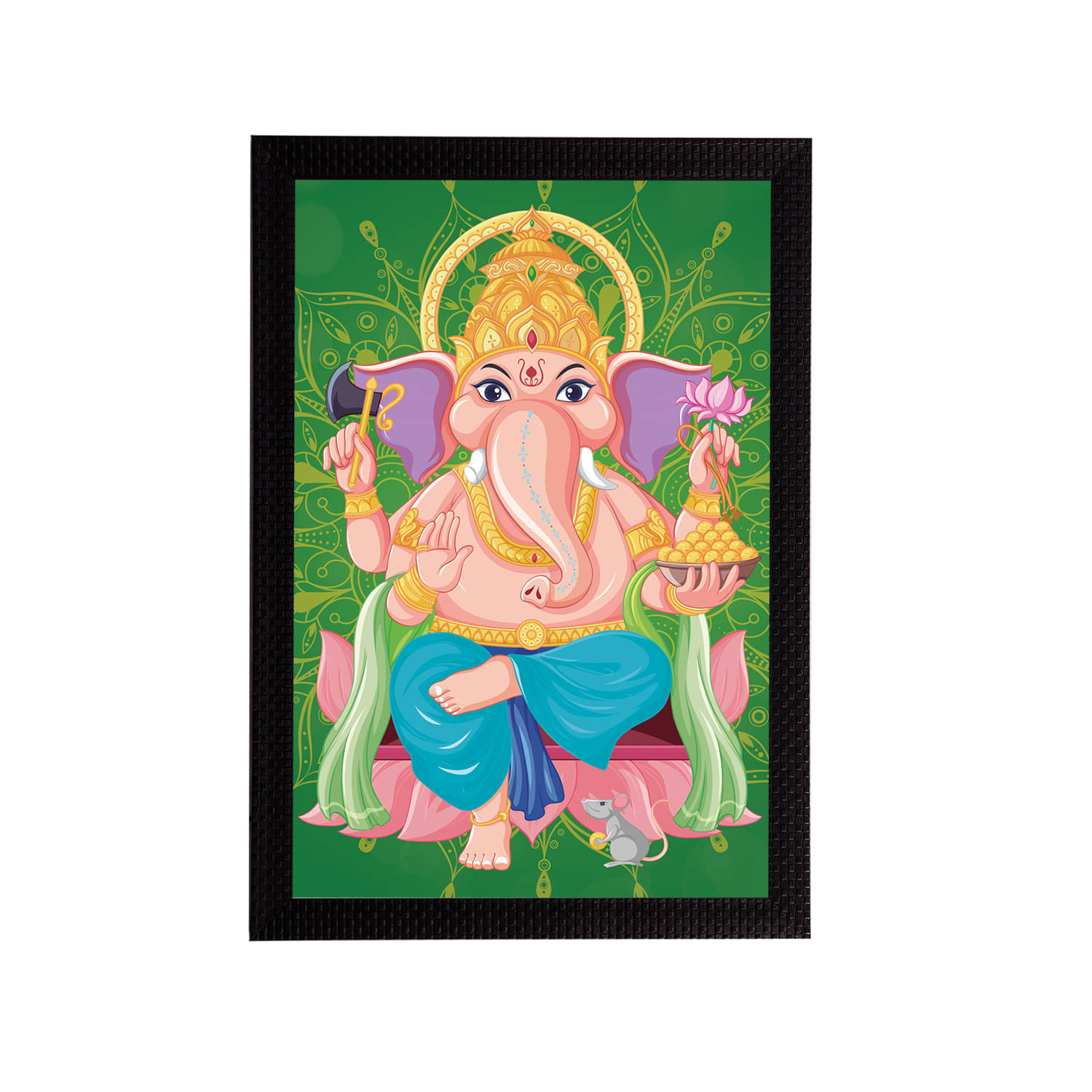 eCraftIndia Multicoloured Lord Ganesha Painting Wall Art With Frame eCraftIndia Multicoloured Lord Ganesha Painting Wall Art With Frame