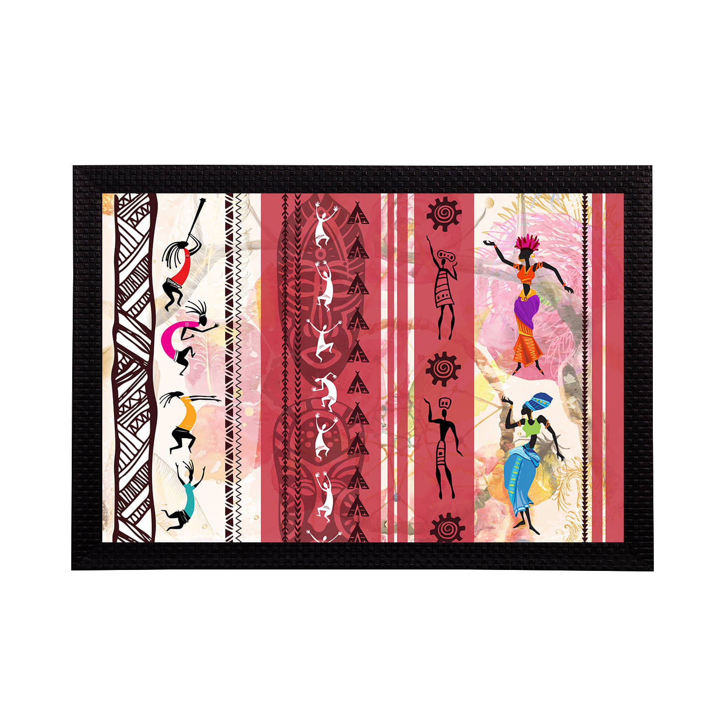 eCraftIndia Red & White Tribal Theme Satin Matt Texture UV Art Painting eCraftIndia Red & White Tribal Theme Satin Matt Texture UV Art Painting