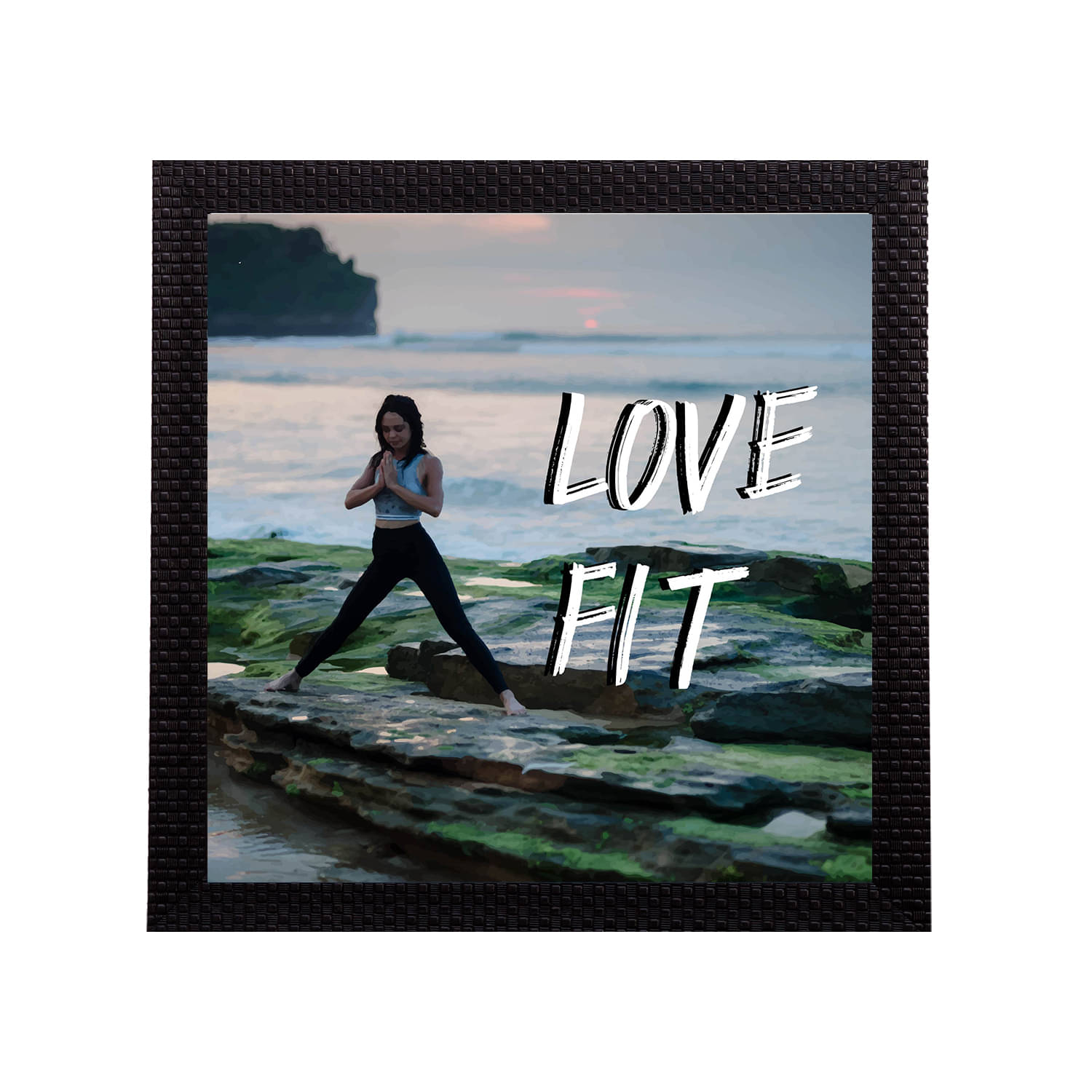 eCraftIndia Green & White "Love Fit" Motivational Quote Satin Matt Texture UV Art Painting eCraftIndia Green & White "Love Fit" Motivational Quote Satin Matt Texture UV Art Painting