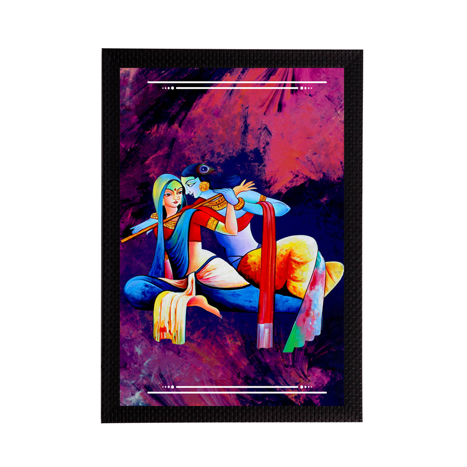 eCraftIndia Purple & Blue Lord Krishna Satin Matt Texture UV Art Painting eCraftIndia Purple & Blue Lord Krishna Satin Matt Texture UV Art Painting