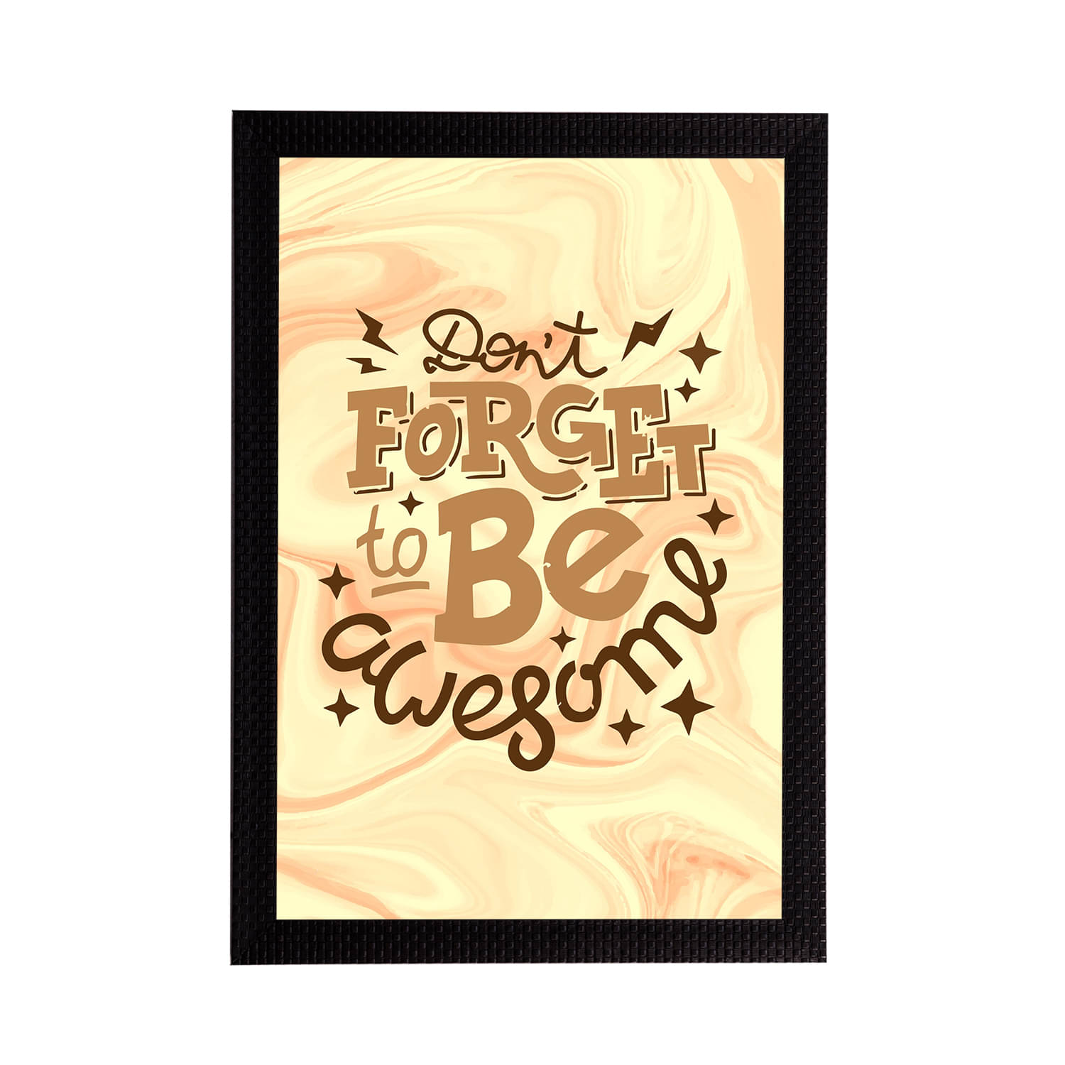 eCraftIndia Yellow & Brown Don't Forget Be Awesome Printed Textured UV Wall Art eCraftIndia Yellow & Brown Don't Forget Be Awesome Printed Textured UV Wall Art