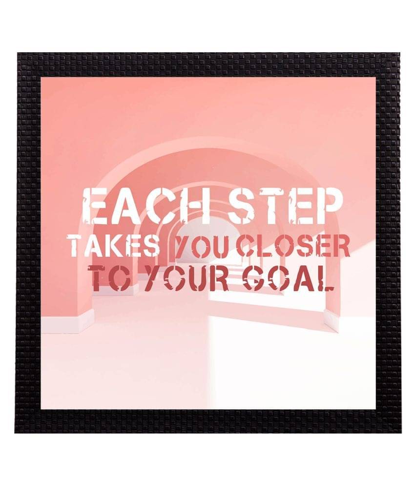 eCraftIndia Peach-Coloured & White Quote Printed Satin Matt Texture Framed UV Wall Art eCraftIndia Peach-Coloured & White Quote Printed Satin Matt Texture Framed UV Wall Art