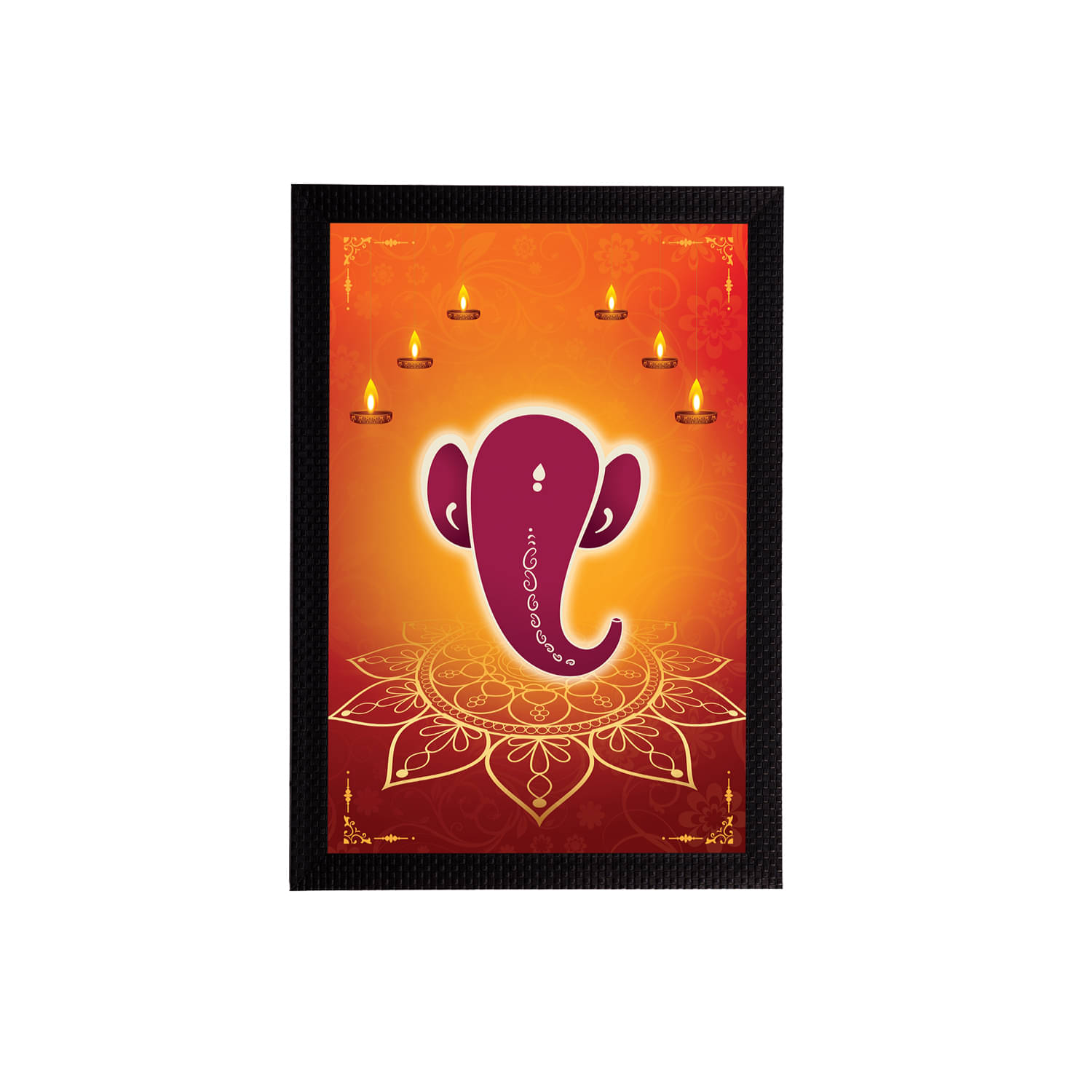 eCraftIndia Orange & Pink Lord Ganesha Satin Matt Texture Framed UV Wall Art Painting eCraftIndia Orange & Pink Lord Ganesha Satin Matt Texture Framed UV Wall Art Painting