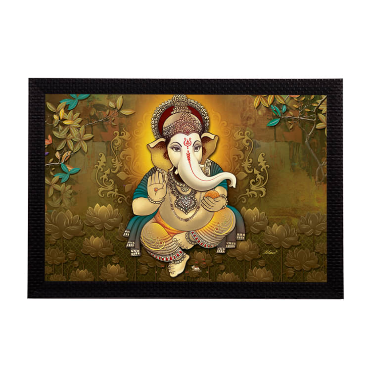     			eCraftIndia Multicoloured Lord Ganesha UV Wall Art