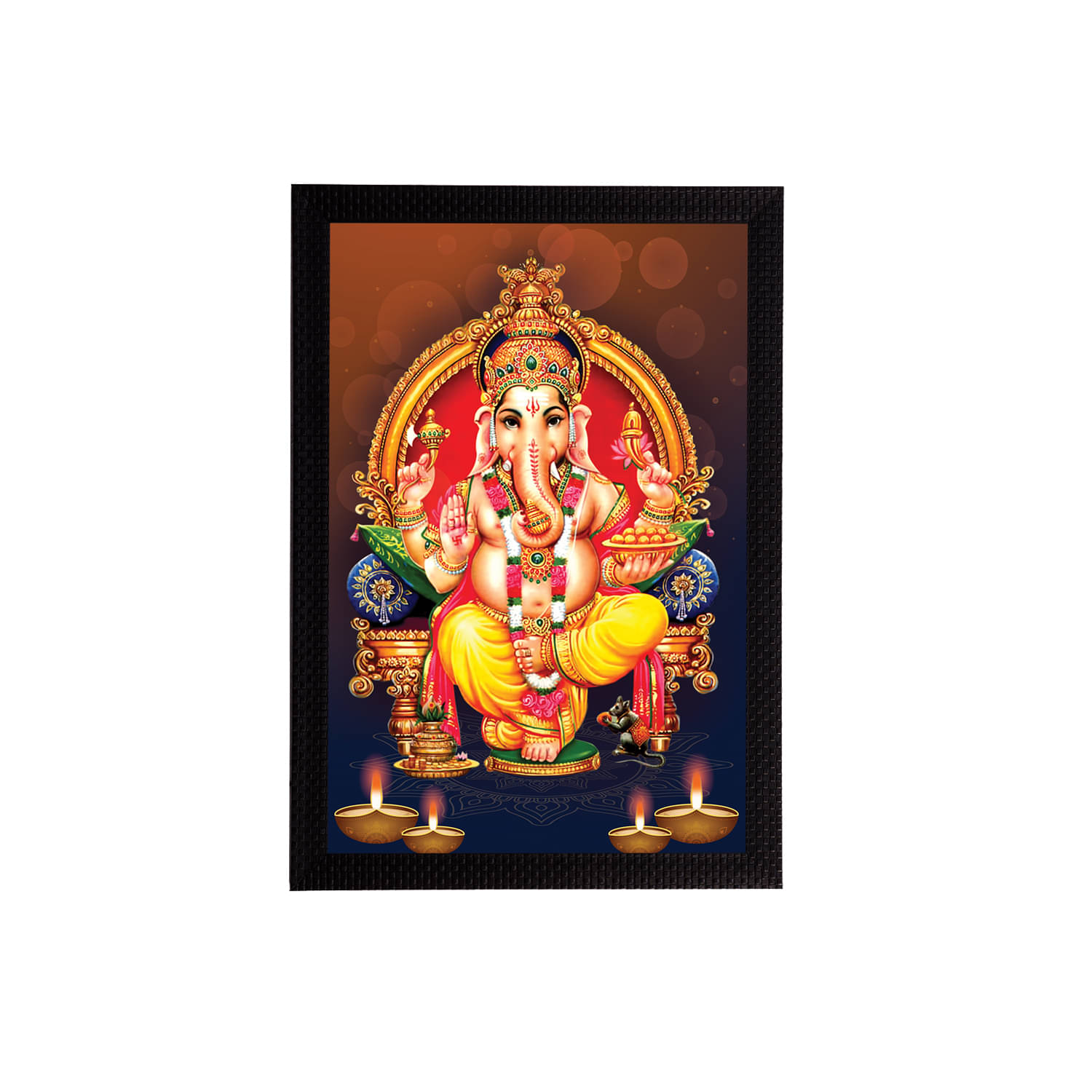 eCraftIndia Brown & Orange Lord Ganesha Satin Matt Texture Framed UV Wall Art Painting eCraftIndia Brown & Orange Lord Ganesha Satin Matt Texture Framed UV Wall Art Painting