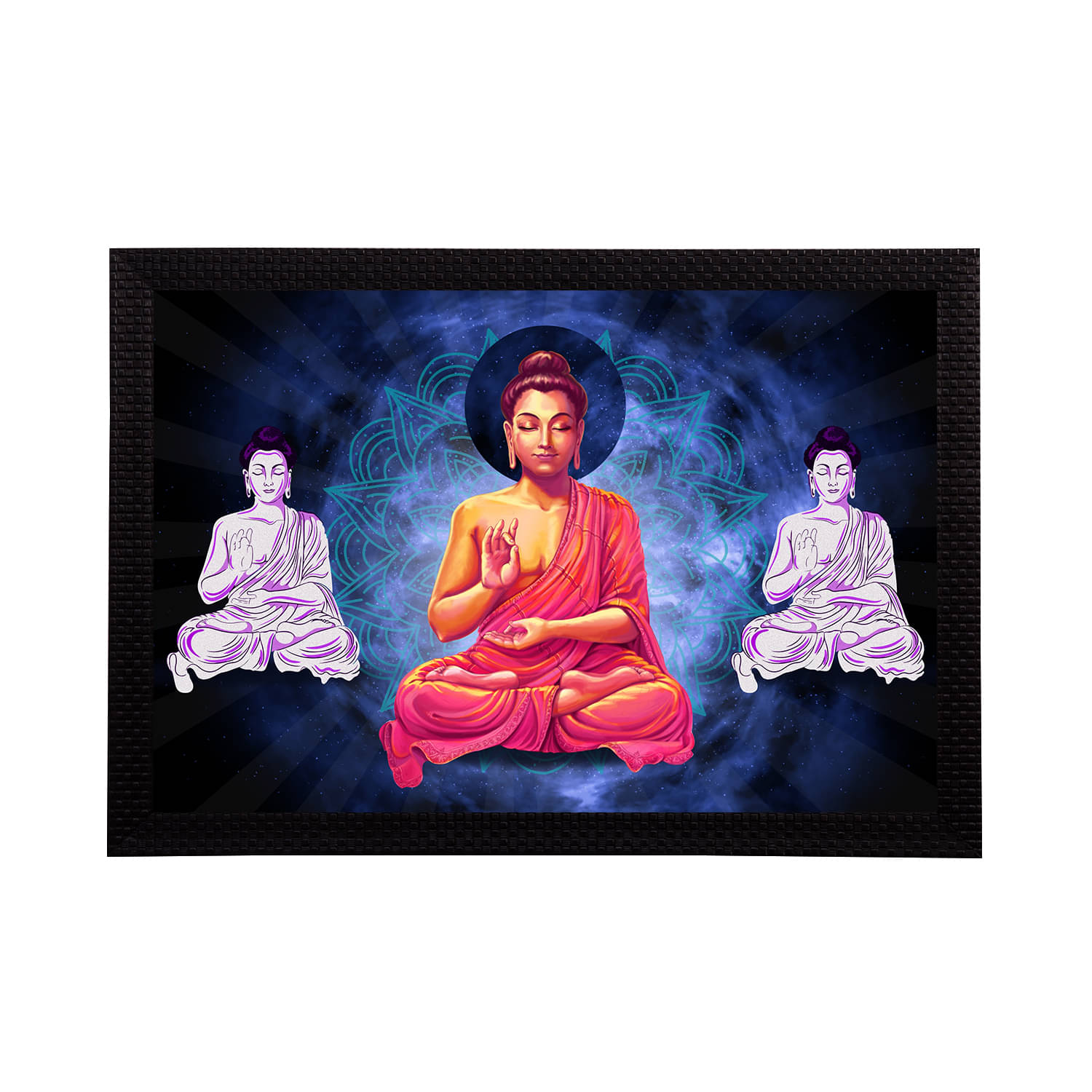 eCraftIndia Blue & Black Meditating Lord Buddha Satin Matt Texture UV Art Painting eCraftIndia Blue & Black Meditating Lord Buddha Satin Matt Texture UV Art Painting