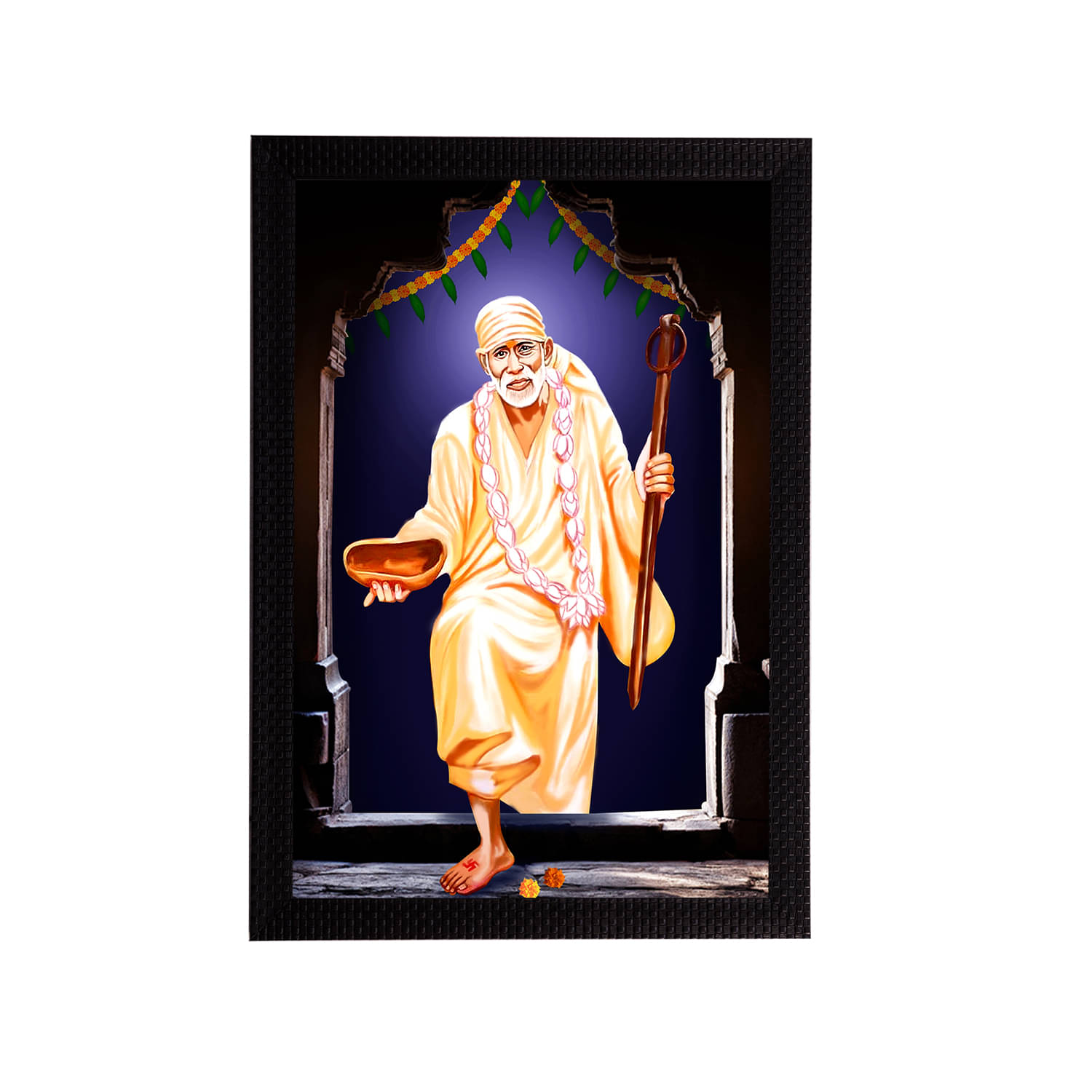 eCraftIndia Multi-Coloured Satin Matt Texture Sai Baba UV Wall Art eCraftIndia Multi-Coloured Satin Matt Texture Sai Baba UV Wall Art
