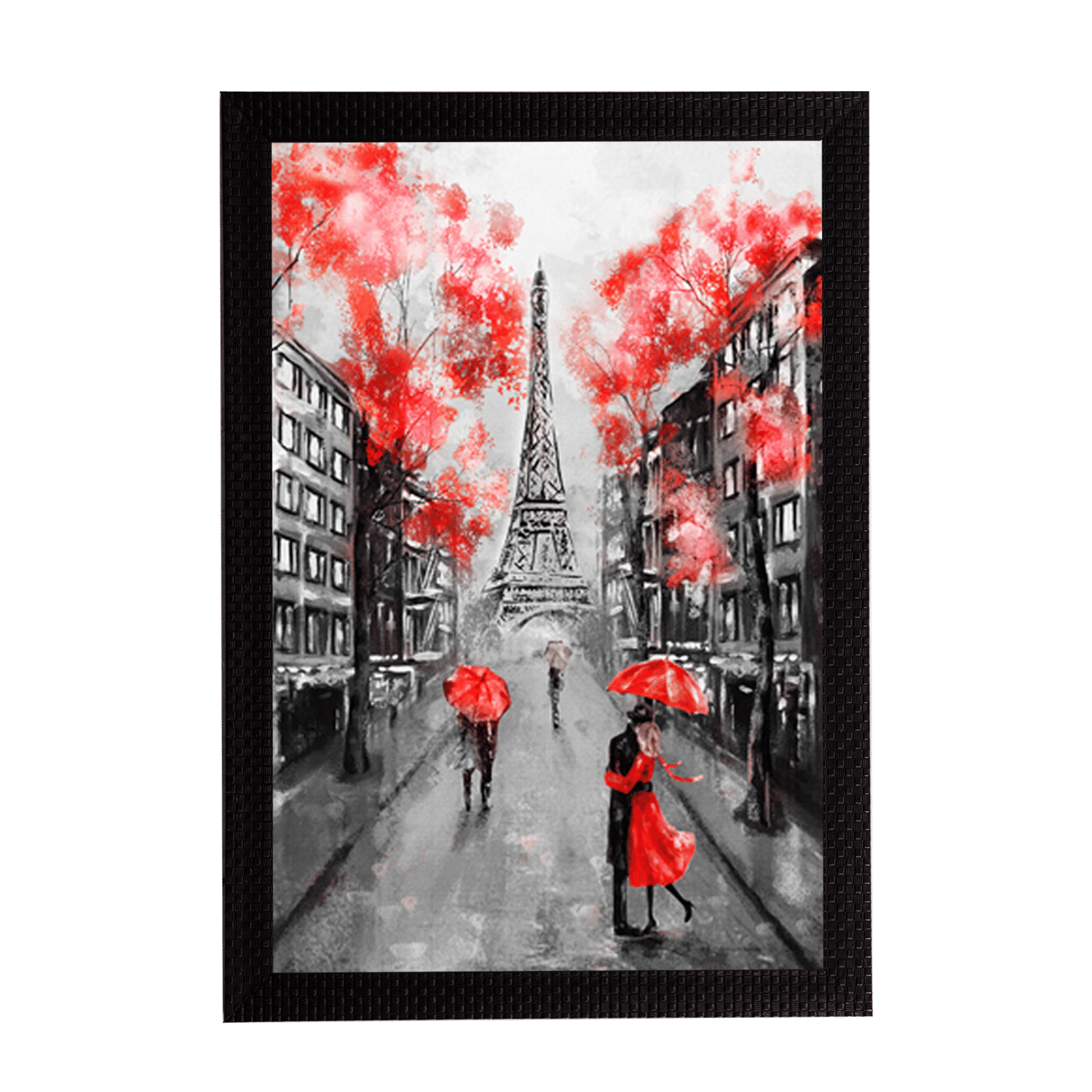 eCraftIndia Couples in front of Eiffel Tower Satin Matt Texture UV Art Painting eCraftIndia Couples in front of Eiffel Tower Satin Matt Texture UV Art Painting