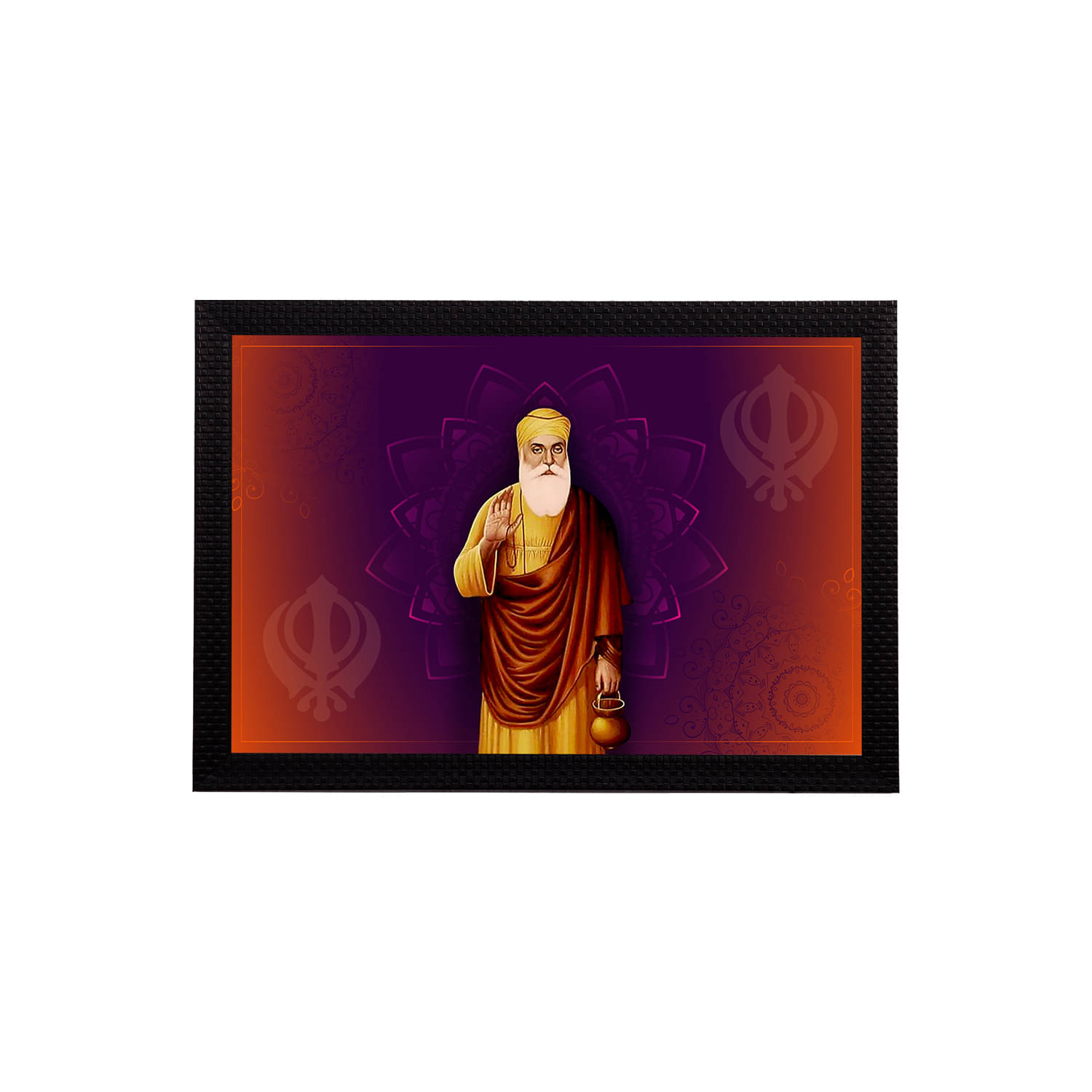     			eCraftIndia Purple & Brown Guru Nanak Sahib Satin Matt Texture UV Art Painting