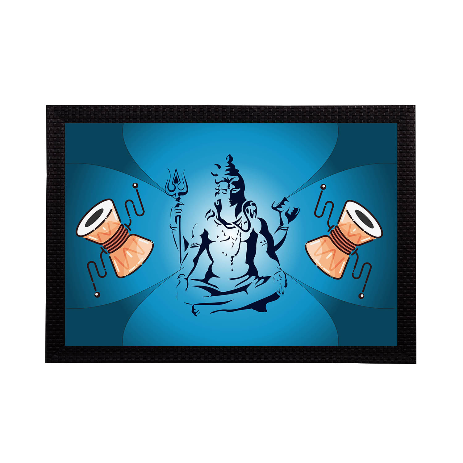     			eCraftIndia Blue & Black Lord Shiva Satin Matt Textured UV Wall Art