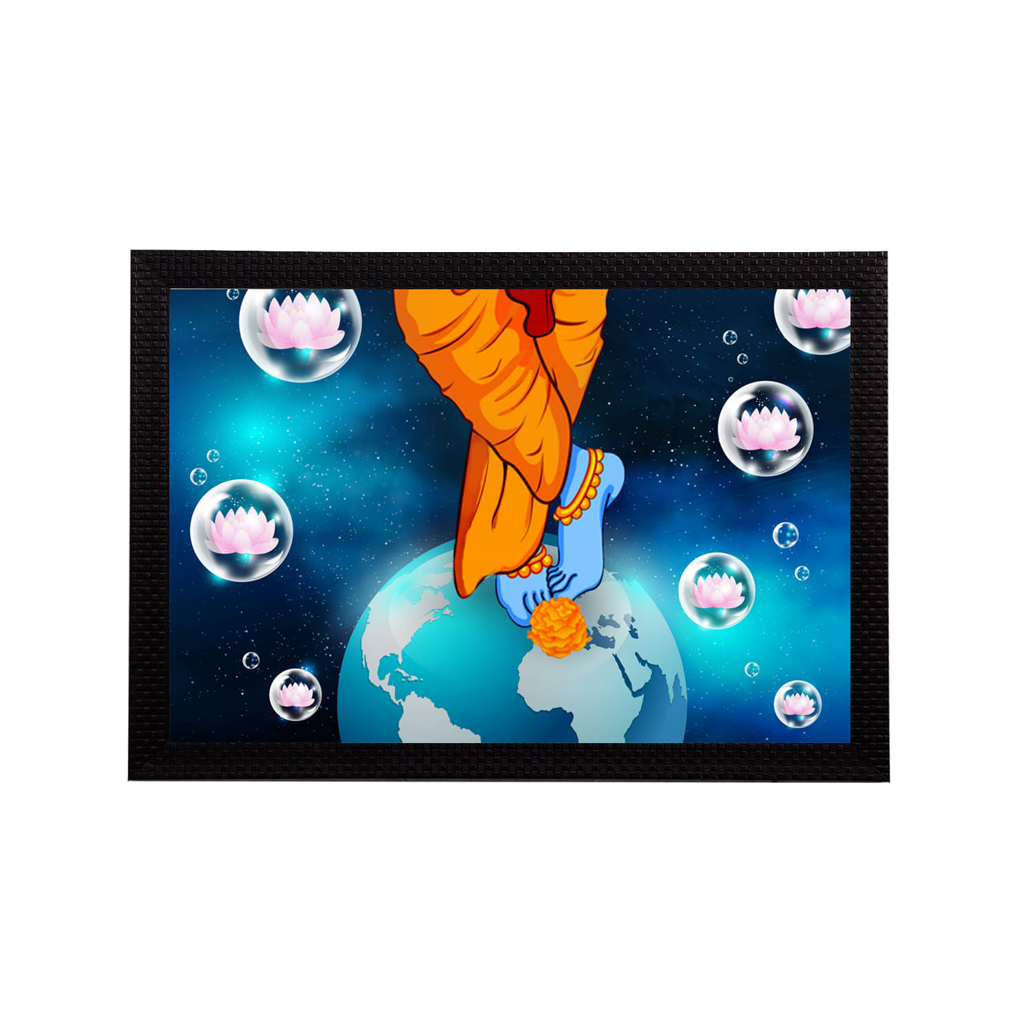     			eCraftIndia Lord Krishna Satin Matt Texture UV Art Painting