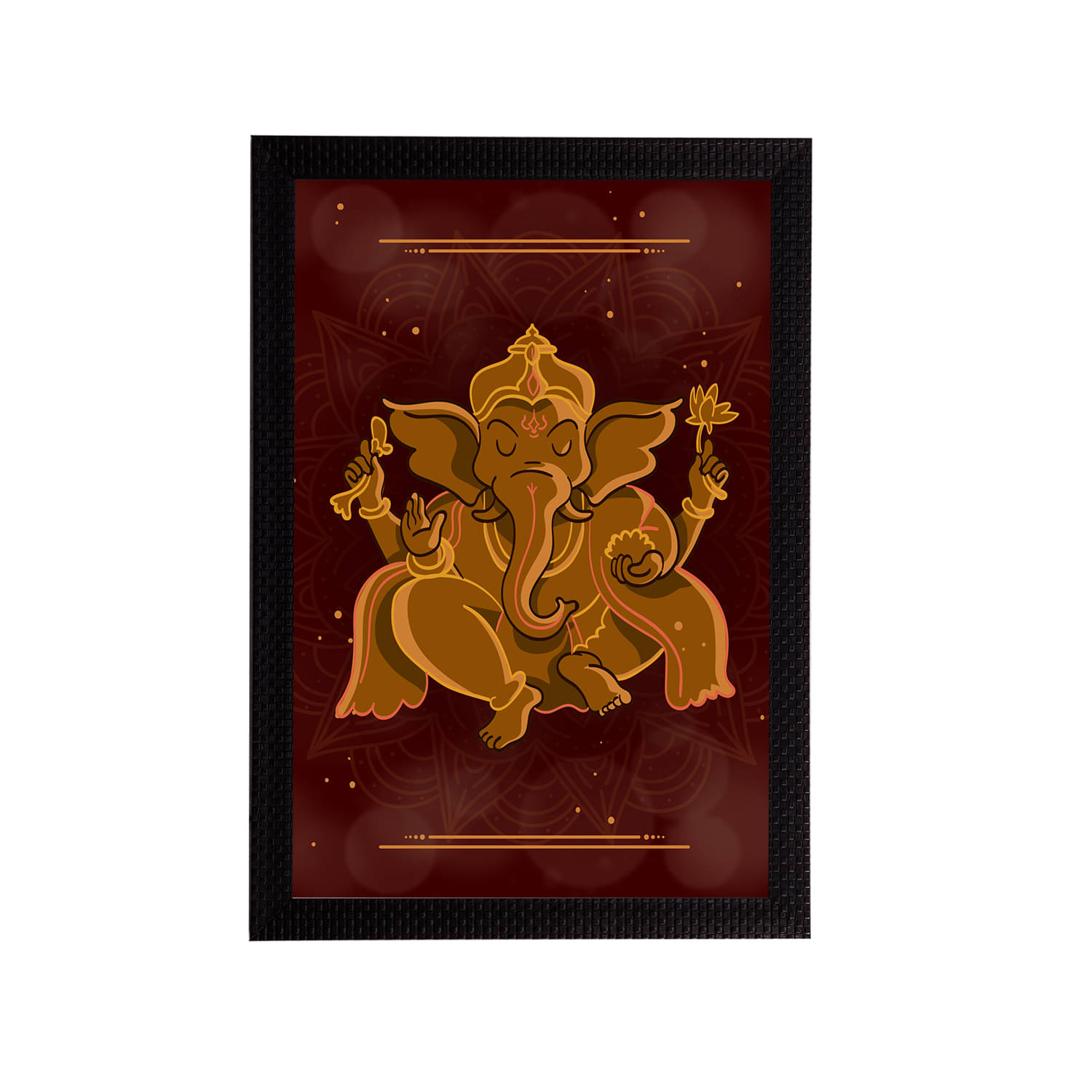 eCraftIndia Yellow & Brown Lord Ganesha Satin Matt Texture Framed UV Wall Art Painting eCraftIndia Yellow & Brown Lord Ganesha Satin Matt Texture Framed UV Wall Art Painting