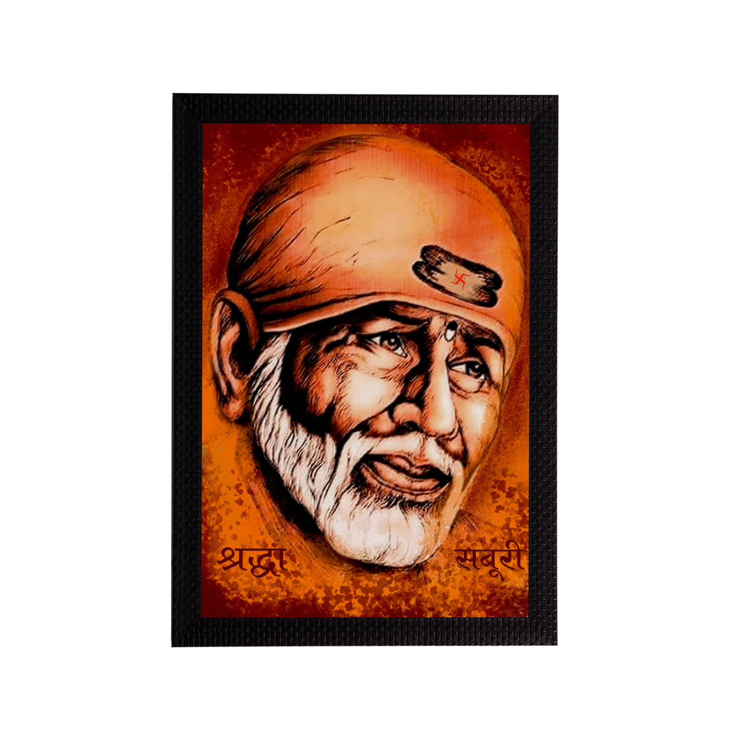     			eCraftIndia Multi-Coloured Satin Matt Texture Sai Baba UV Wall Art