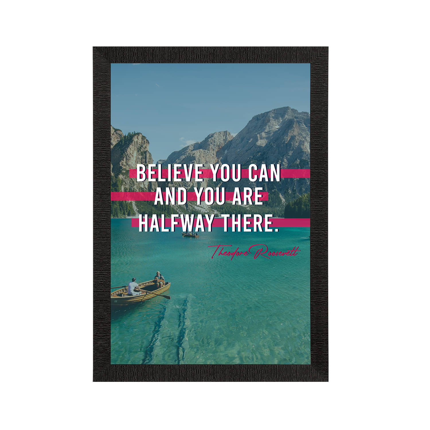     			eCraftIndia Green & White Quote Satin Matt Wall Art
