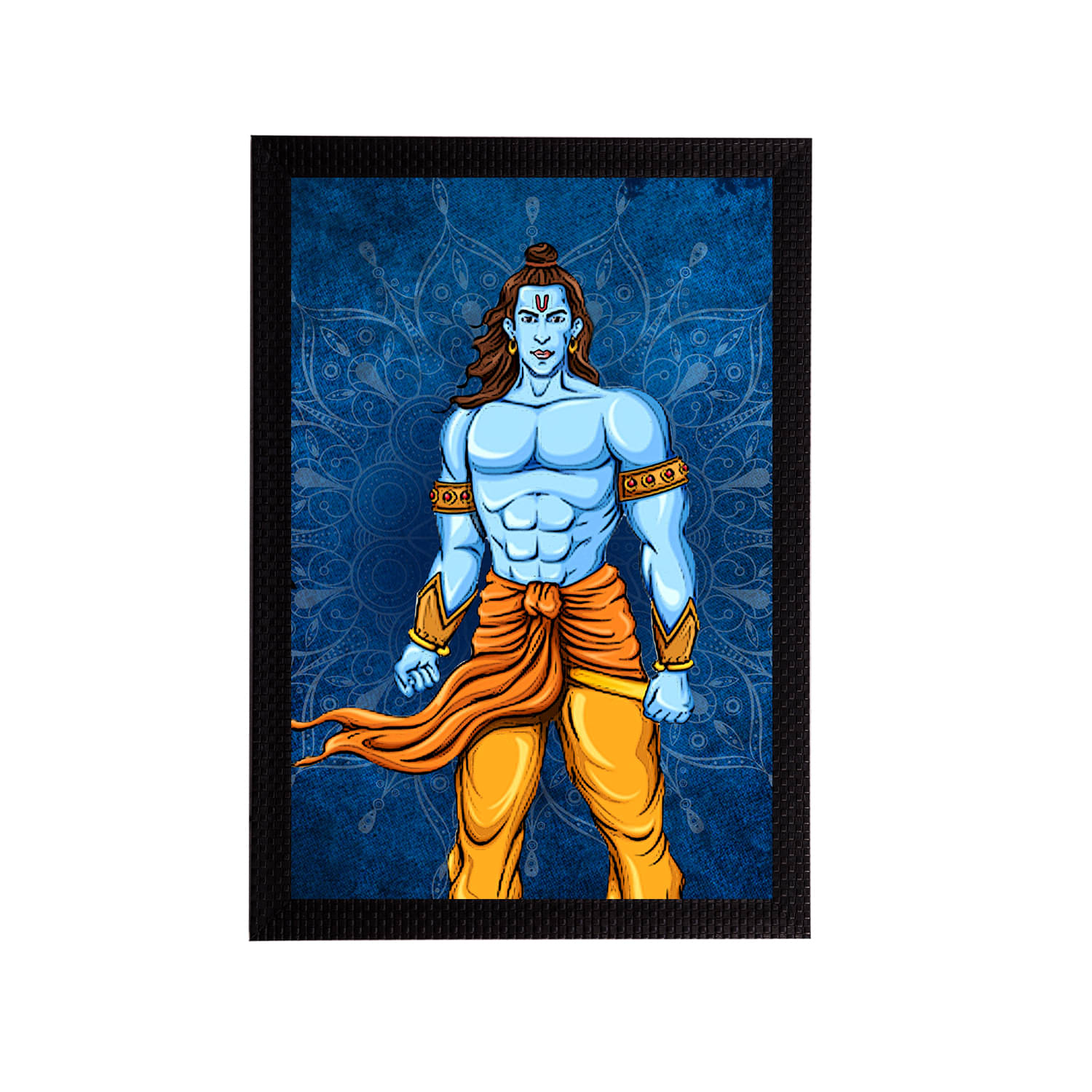 eCraftIndia Blue & Orange Lord Ram Satin Matt Textured UV Wall Painting eCraftIndia Blue & Orange Lord Ram Satin Matt Textured UV Wall Painting