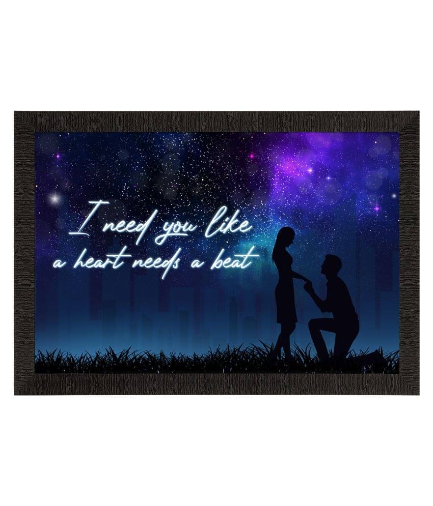     			eCraftIndia Blue & White Valentine Theme Satin Matte Texture UV Wall Painting