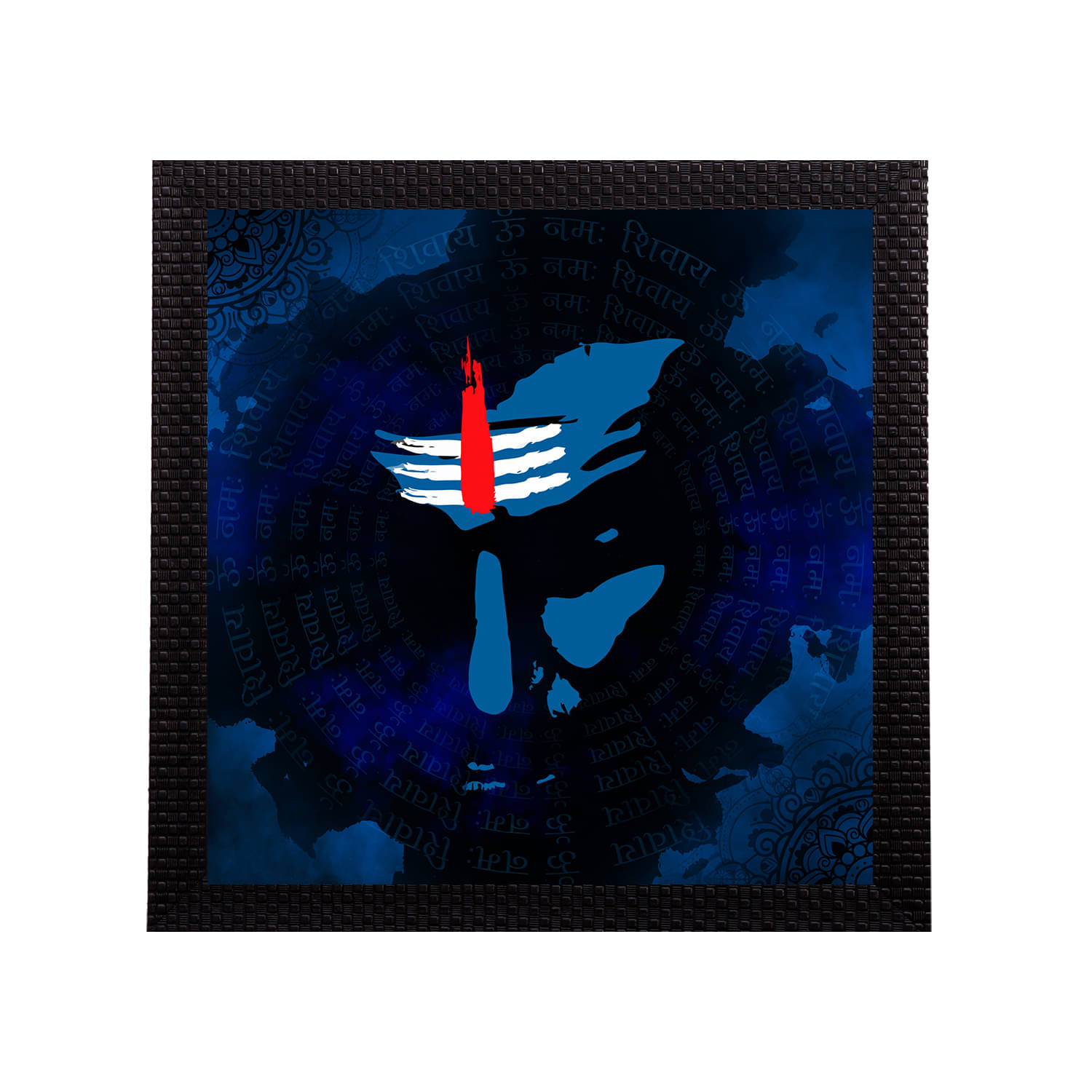     			eCraftIndia Blue & Black Lord Shiva Satin Matt Texture Framed UV Art Painting
