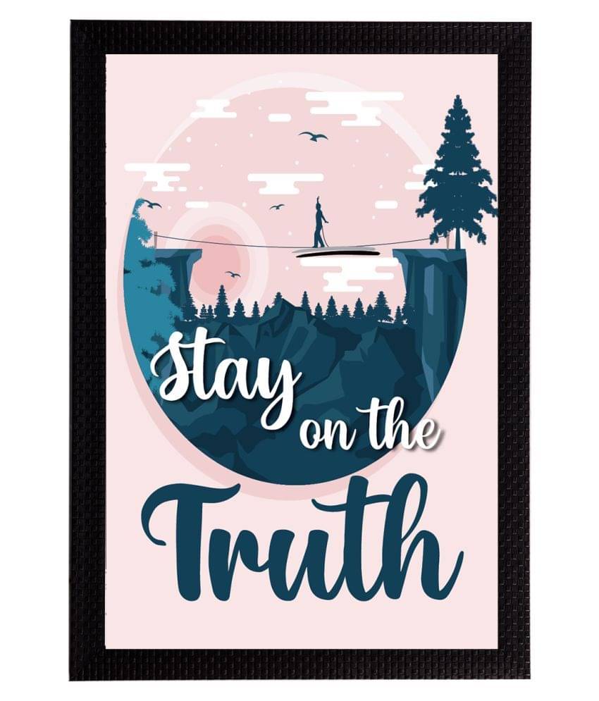 eCraftIndia Peach Coloured & Green Stay On The Truth Motivational Quote Satin Matt Texture UV Art Painting eCraftIndia Peach Coloured & Green Stay On The Truth Motivational Quote Satin Matt Texture UV Art Painting