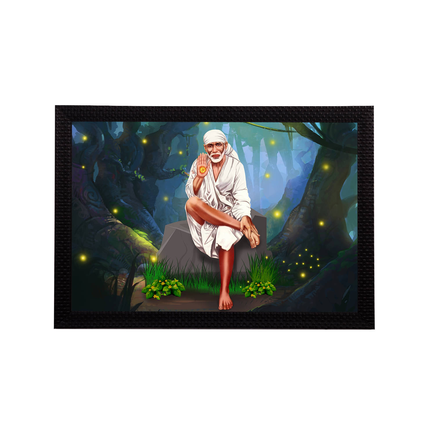     			eCraftIndia Sai Baba Satin Matt Texture UV Art Painting