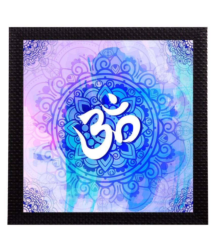     			eCraftIndia Blue Om Symbol Satin Matt Texture UV Wall Art