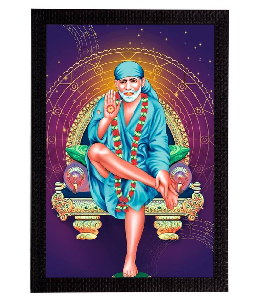 eCraftIndia Blue & White Sai Baba Satin Matt Textured UV Wall Painting eCraftIndia Blue & White Sai Baba Satin Matt Textured UV Wall Painting