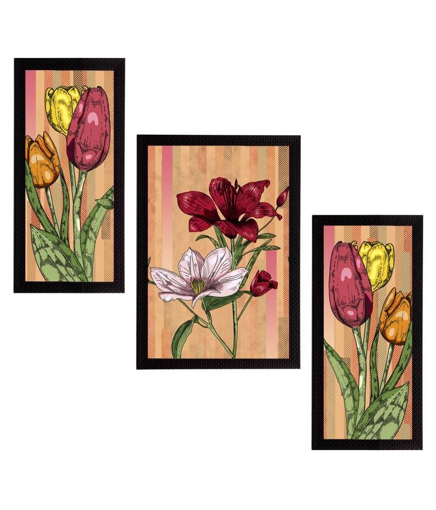 eCraftIndia Set of 3 Beige & Maroon Floral Satin Matt Textured UV Wall Painting eCraftIndia Set of 3 Beige & Maroon Floral Satin Matt Textured UV Wall Painting