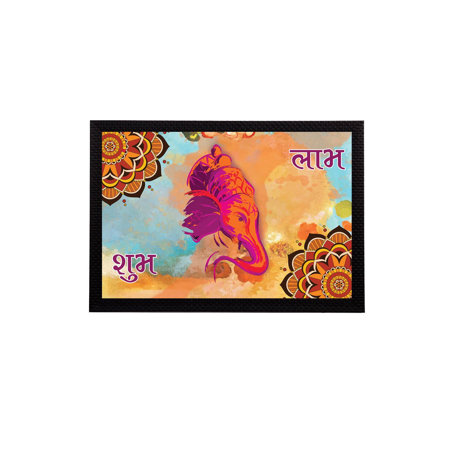     			eCraftIndia Beige & Purple Lord Ganesha Satin Matt Texture UV Art Painting
