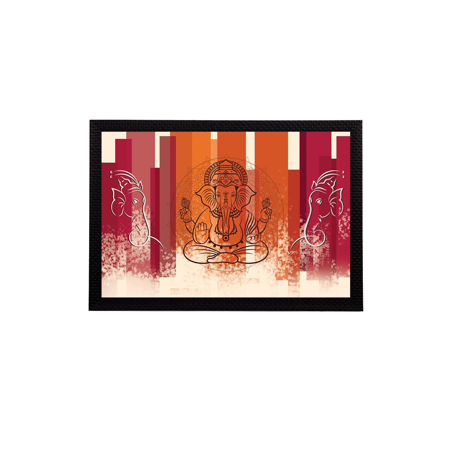     			eCraftIndia Orange & Maroon Lord Ganesha Satin Matt Textured UV Wall Art